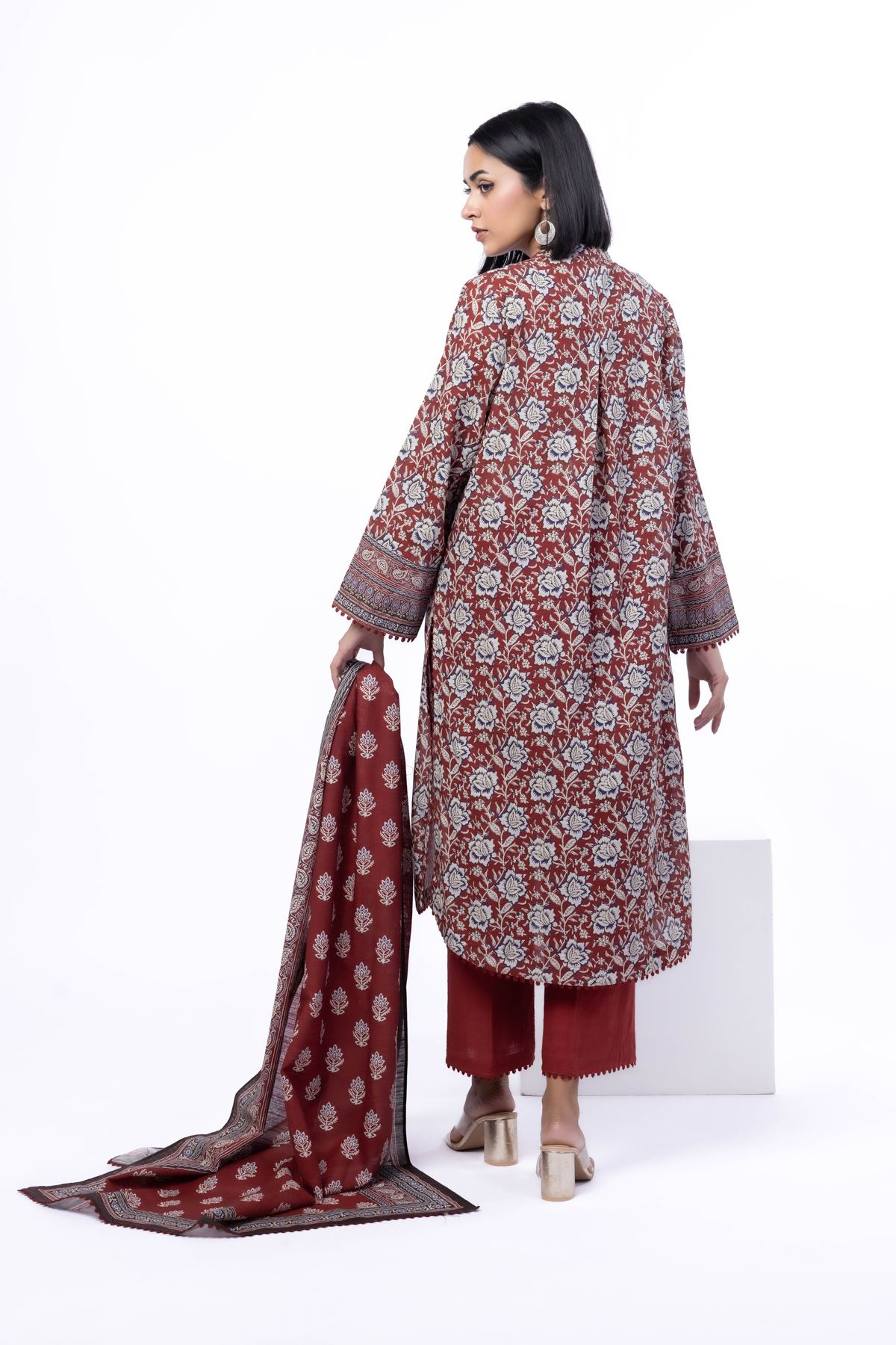 Printed Light Khaddar Fabrics 3 Piece - LK04A-VG