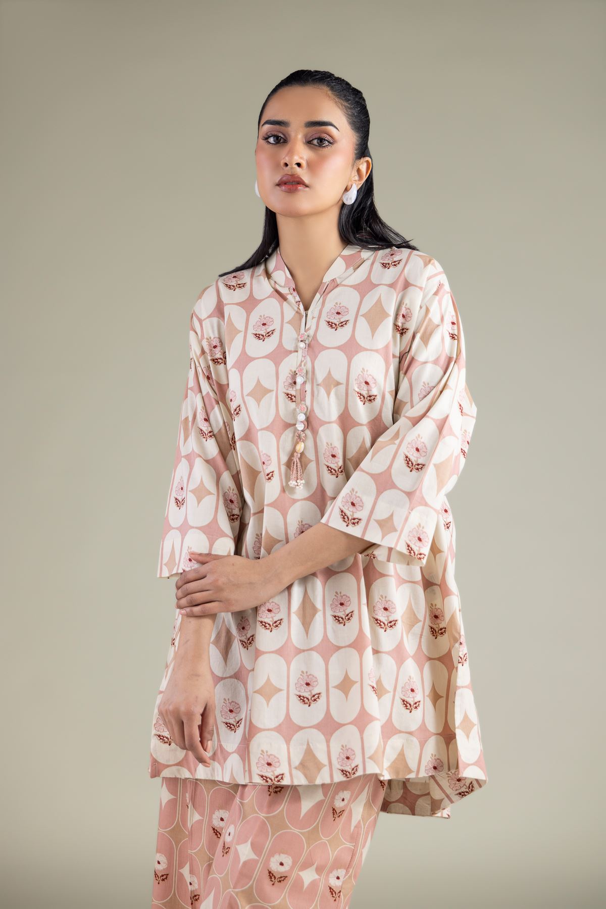 Printed Cambric Printed Cambric Kurta - 25-00-X2-08TB-VG