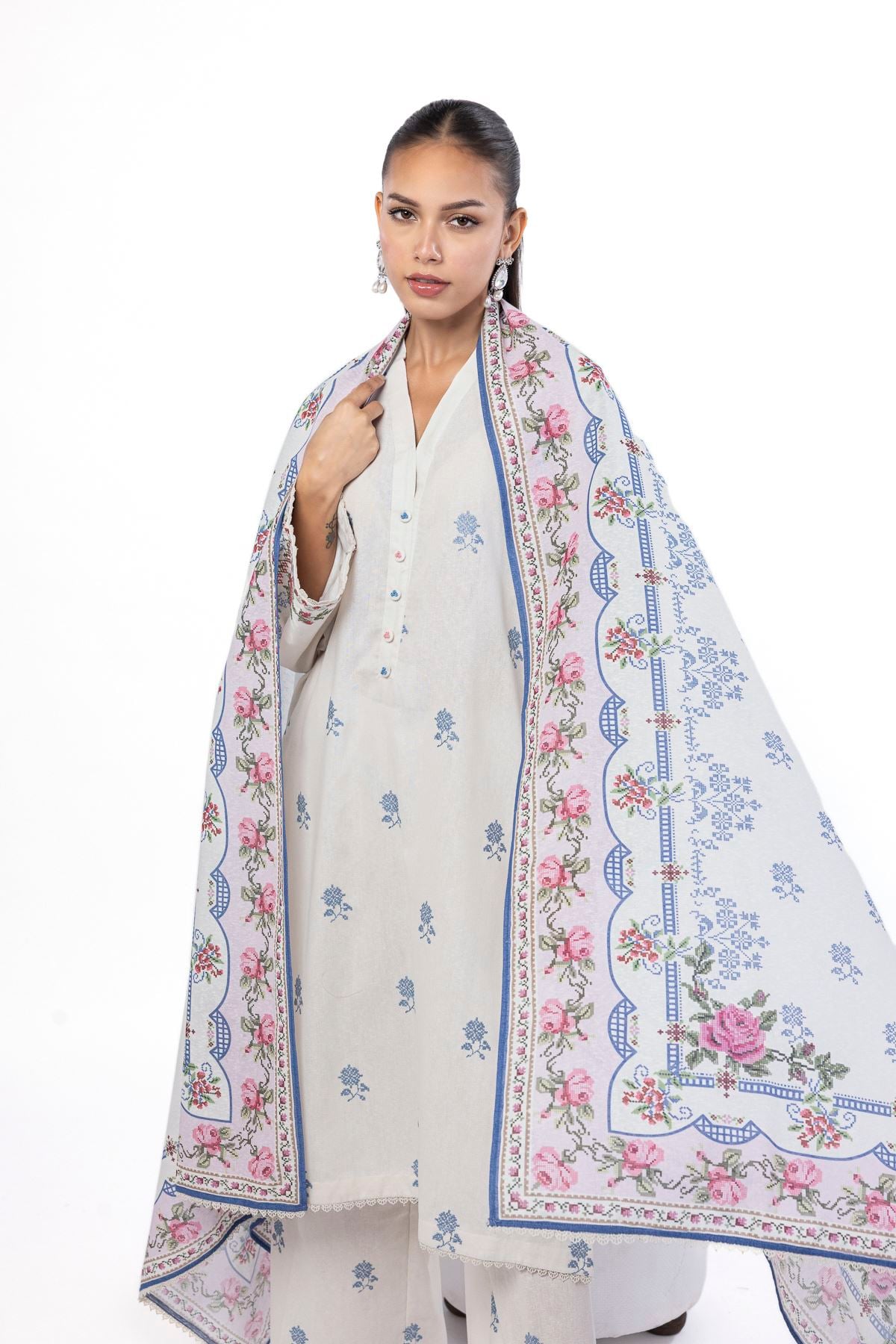 Embroidered Karandi Tailored 3 Piece - LKW28AST-VG