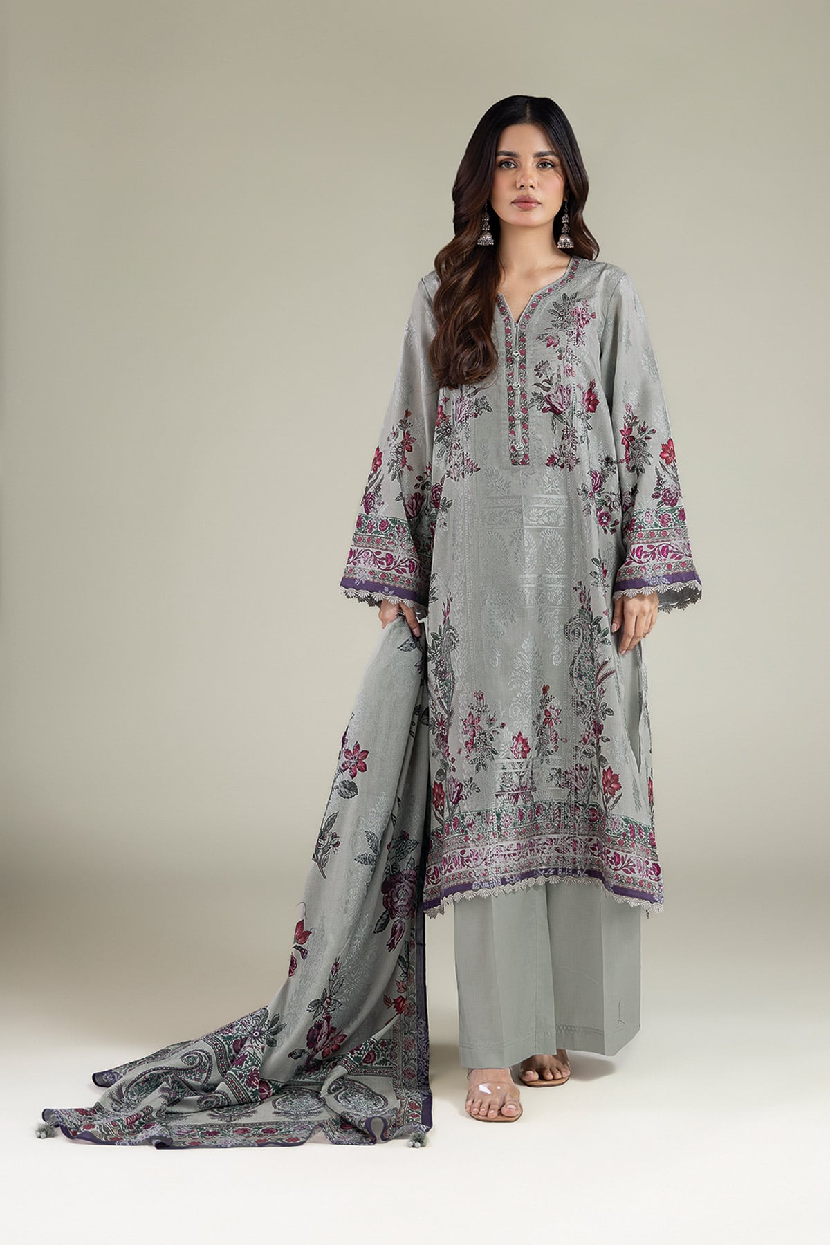 Printed Jacquard Fabrics 3 Piece - T-A33-26-207FD1-VG