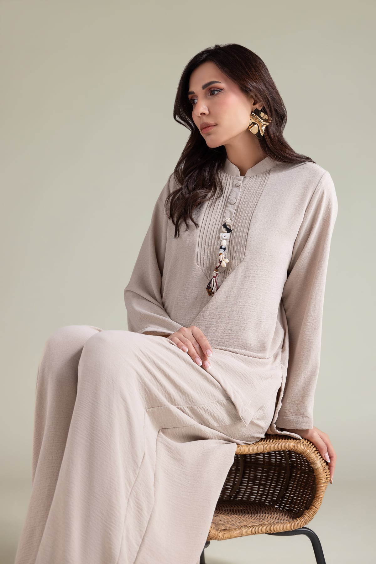 Dyed Textured Georgette Short Georgette Kurta - T-A22-26-118FD2-VG