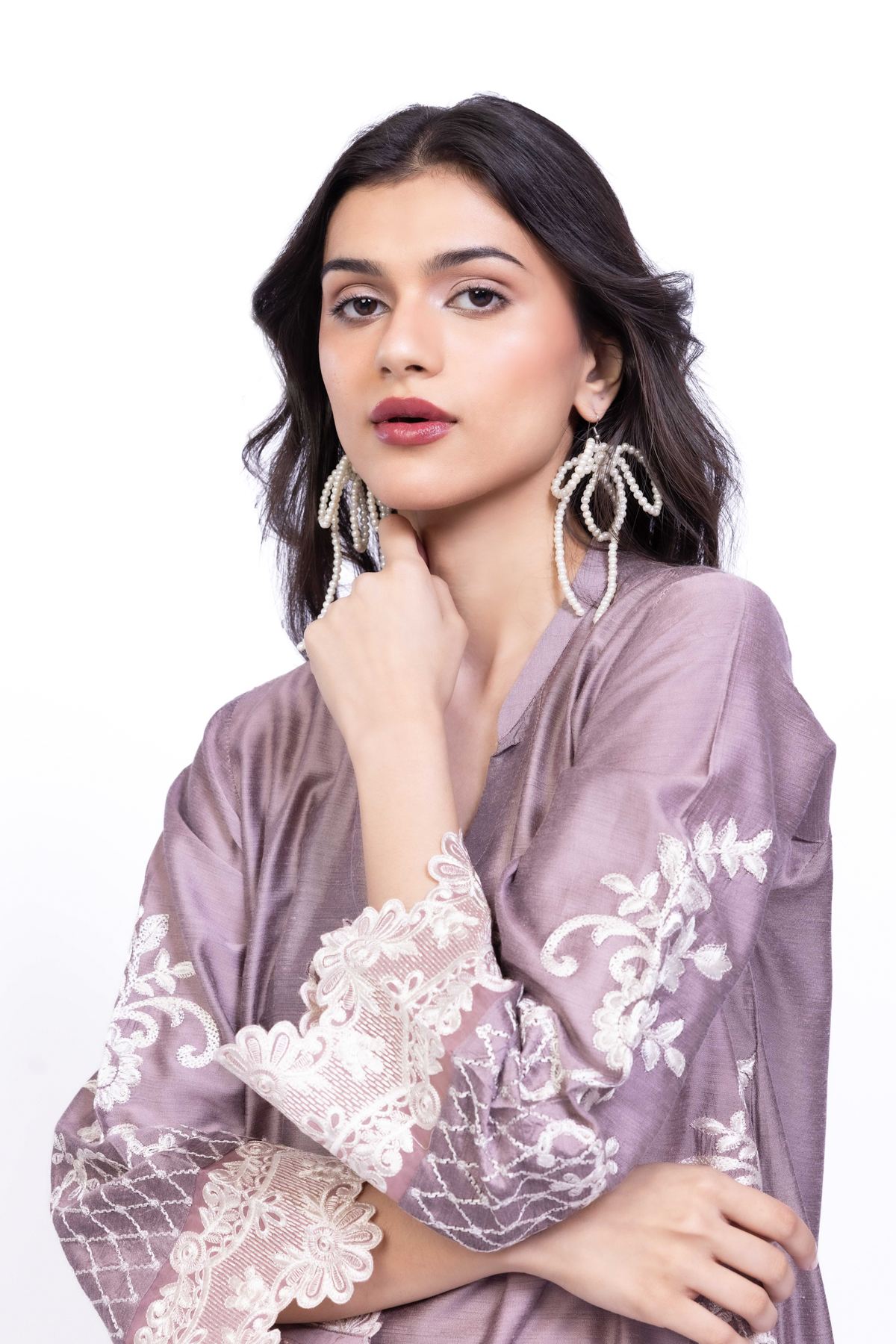 Embroidered Raw Silk Kurta - 25-10-11E1-07TA-VG
