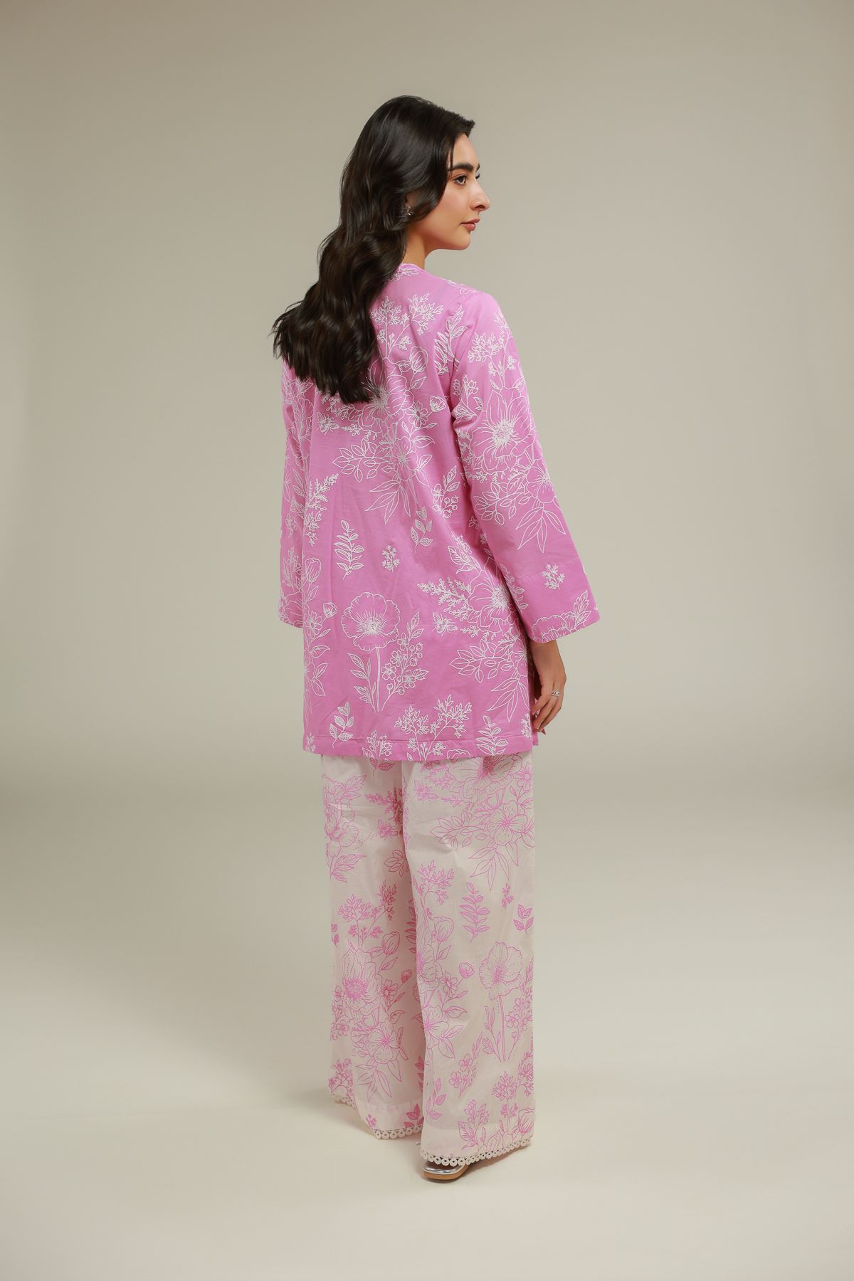 Cambric Floral Cambric Kurta - 1-26-108-A-F-VG