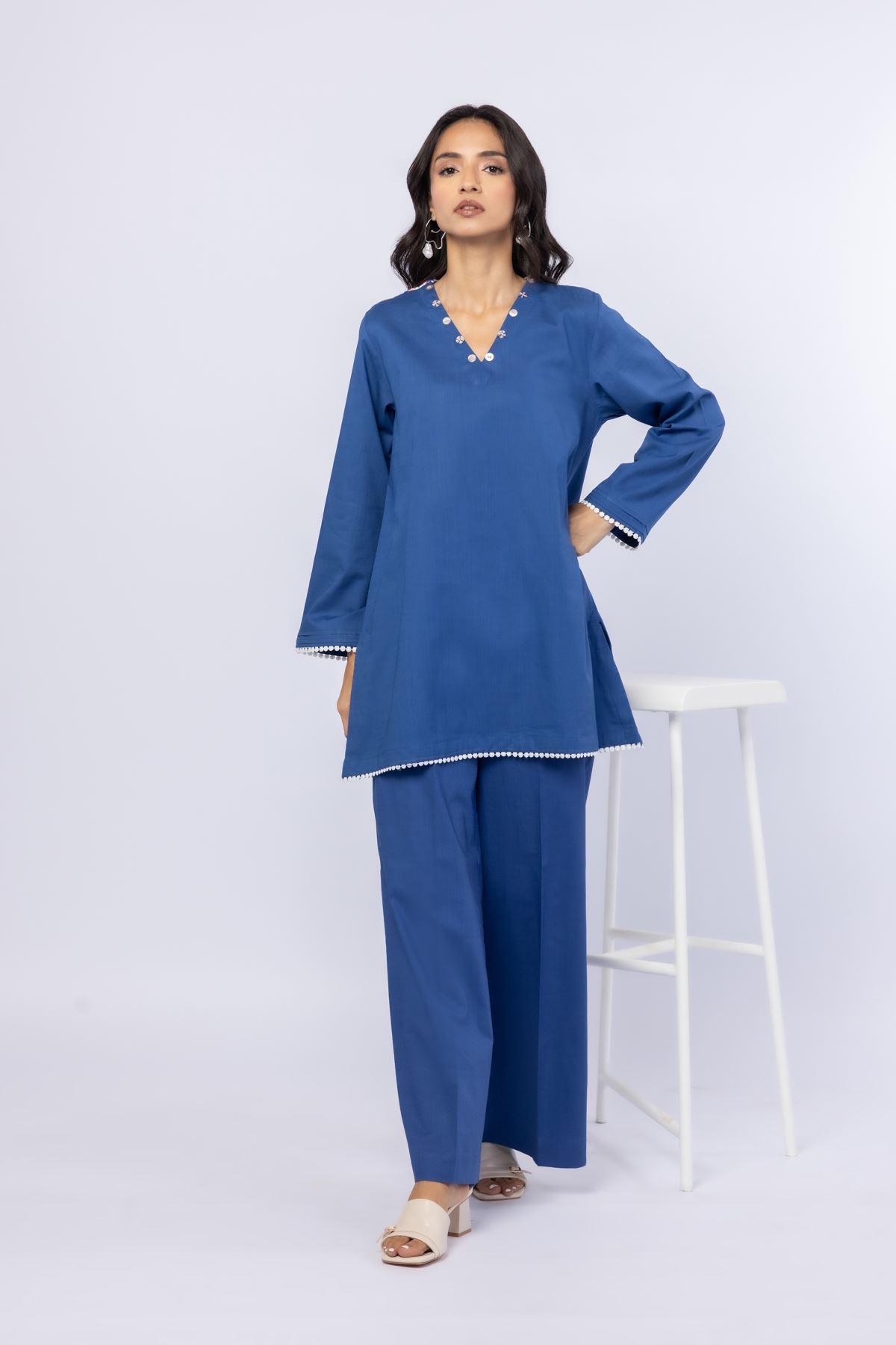 Dyed Crosshatch Poplin Pants - 25-09-9S1-04TA-VG