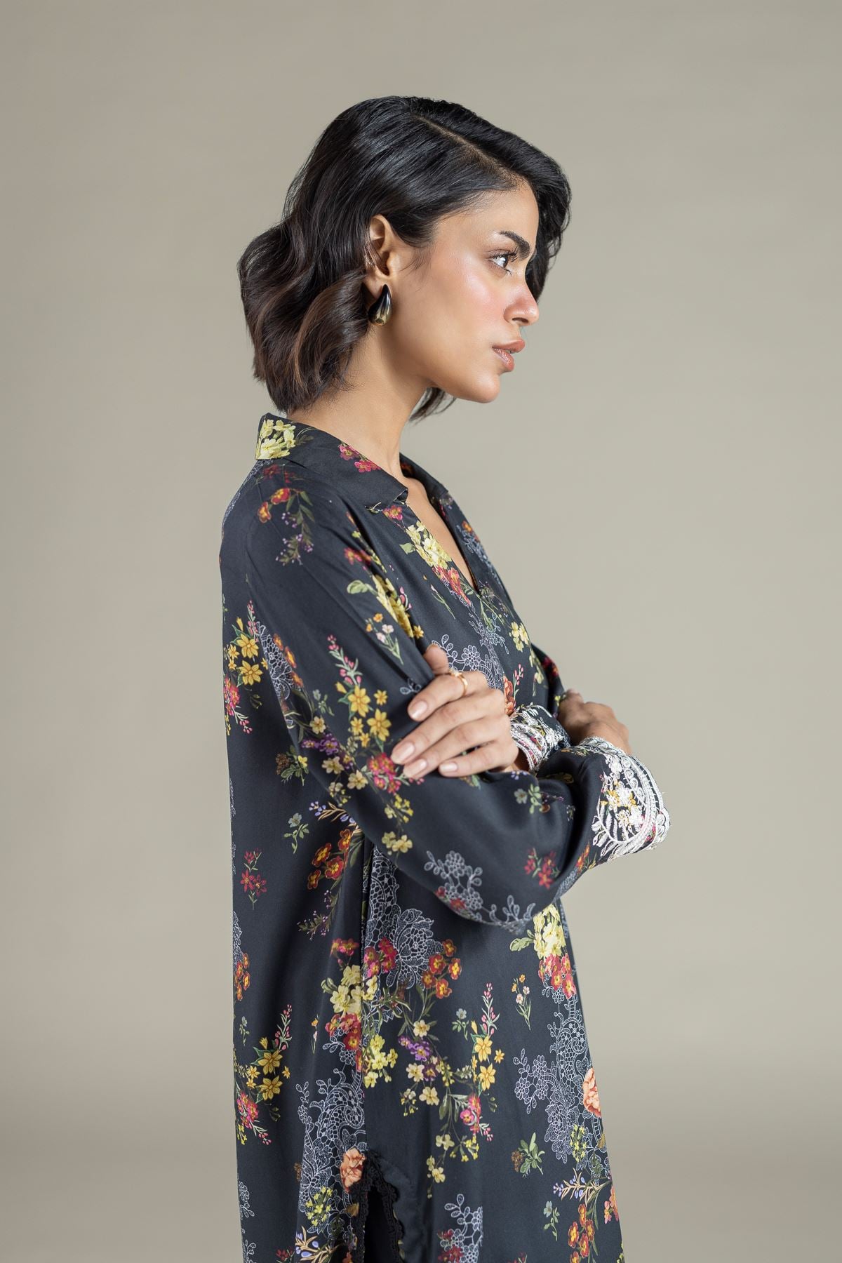 Embroidered Marina Floral Longline Kurta - 25-10-11E6-08TA-VG