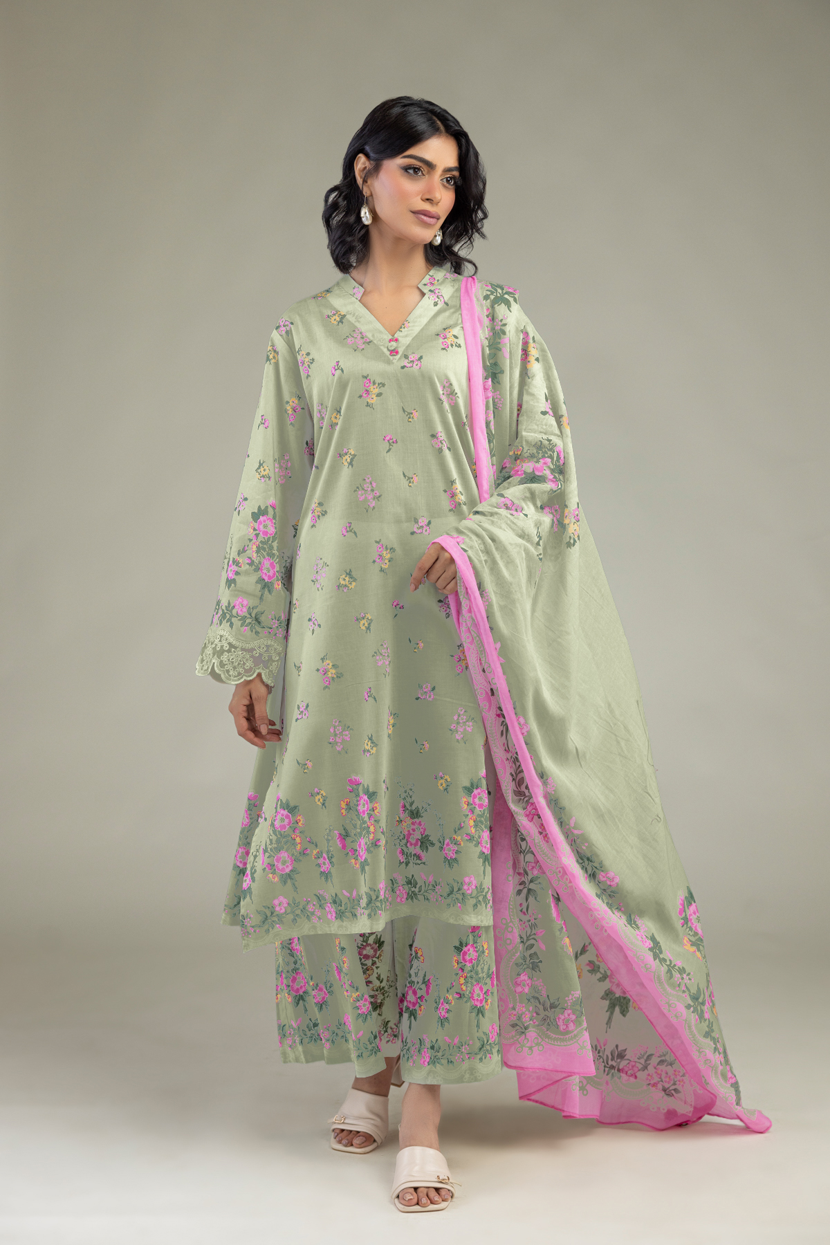 Embroidered Lawn Lawn Tailored Set - 1-26-102-A-F-VG
