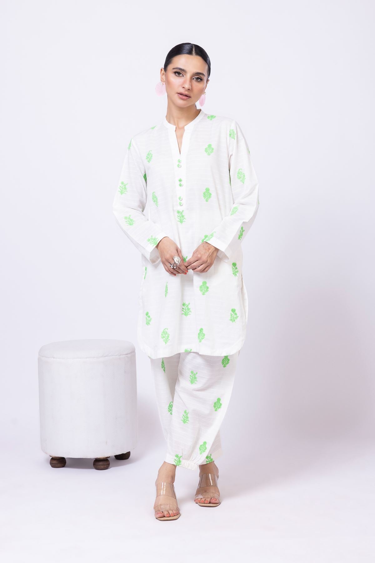 Embroidered Broshia Shalwar - 25-09-10E5-04BA-VG
