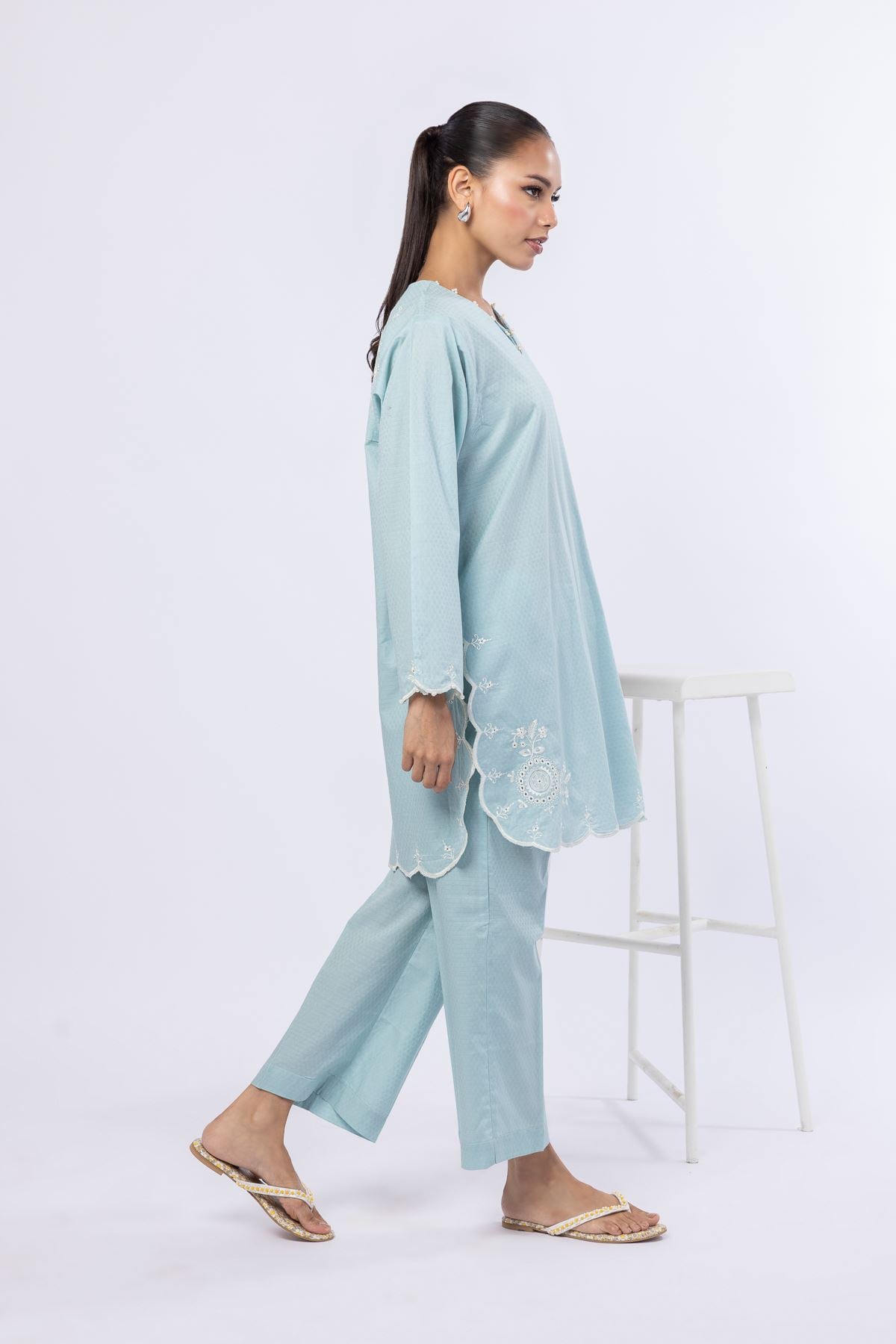 Dyed Cotton Dobby Pants - 25-04E43-01TB-VG