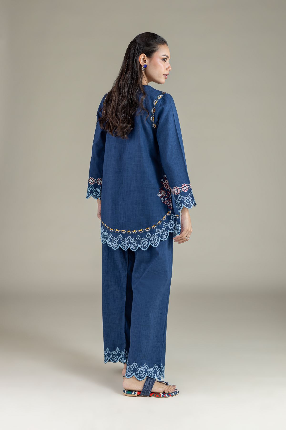 Embroidered Heavy Textured Cotton Kurta - OTD4-EX22-10TA-VG