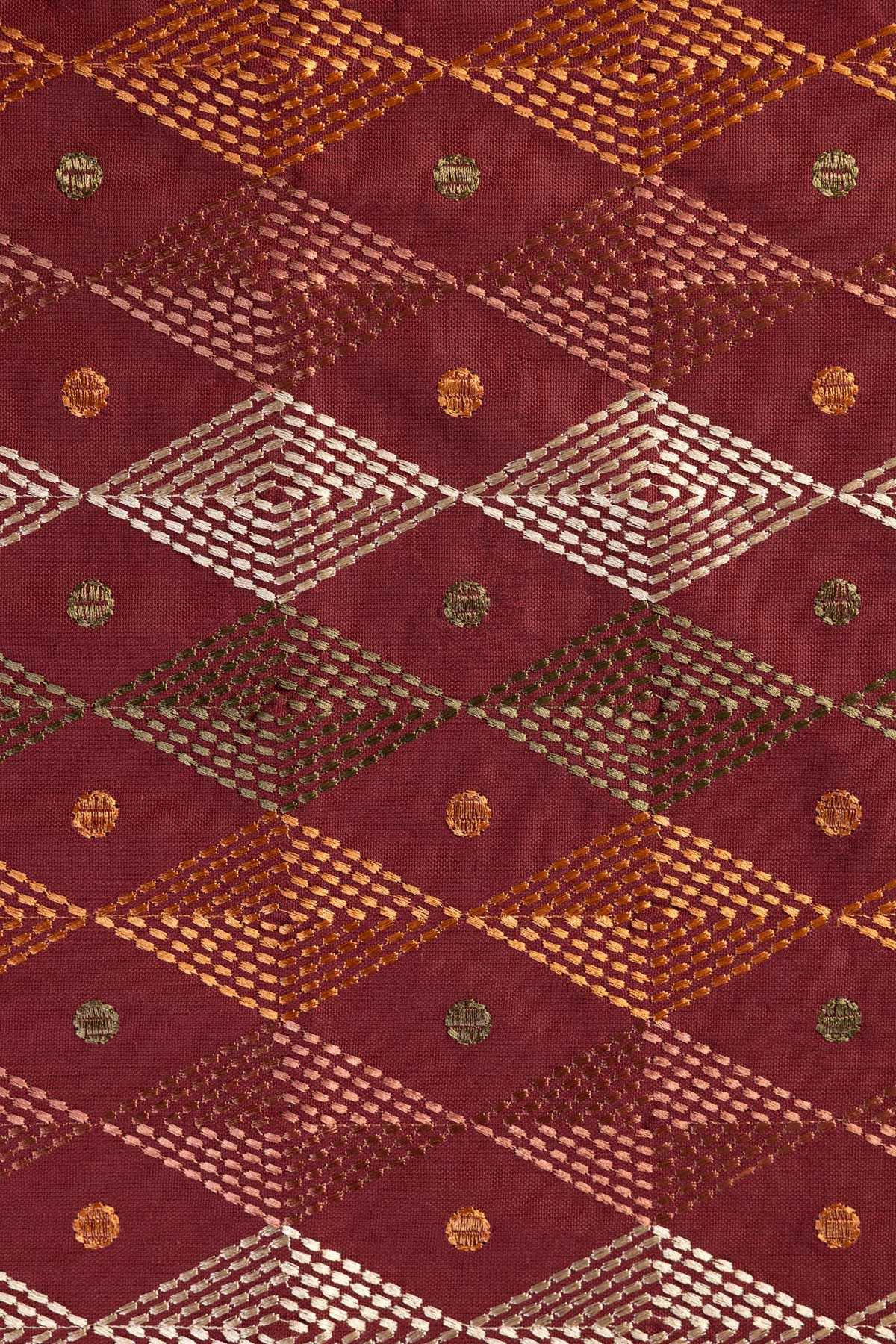 Dyed Embroidered Cotton Duck 16x84in Table Runner - 2-26-202-A-D-VG