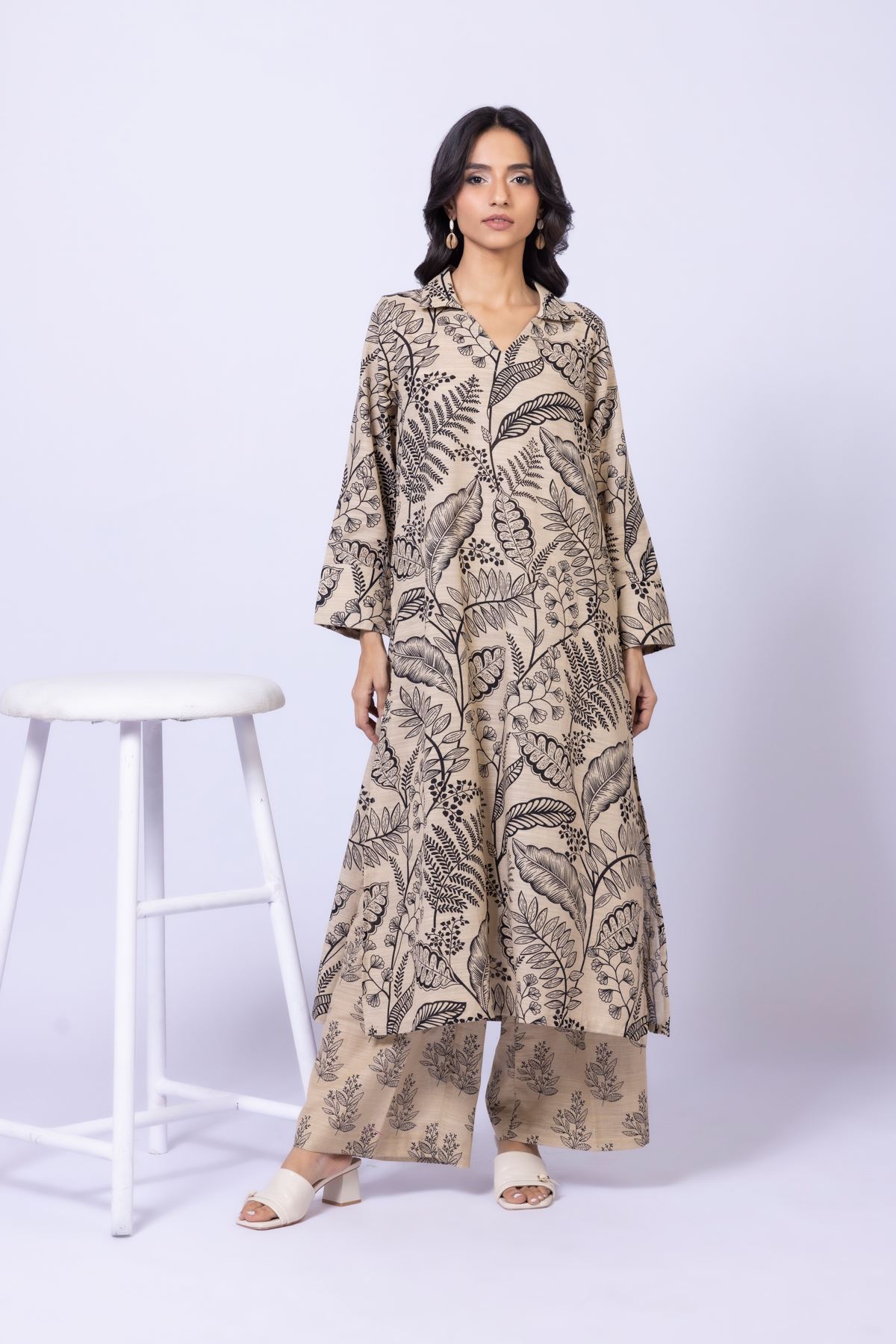 Printed Textured Cotton Kurta - 25-10-11E6-08TA-VG