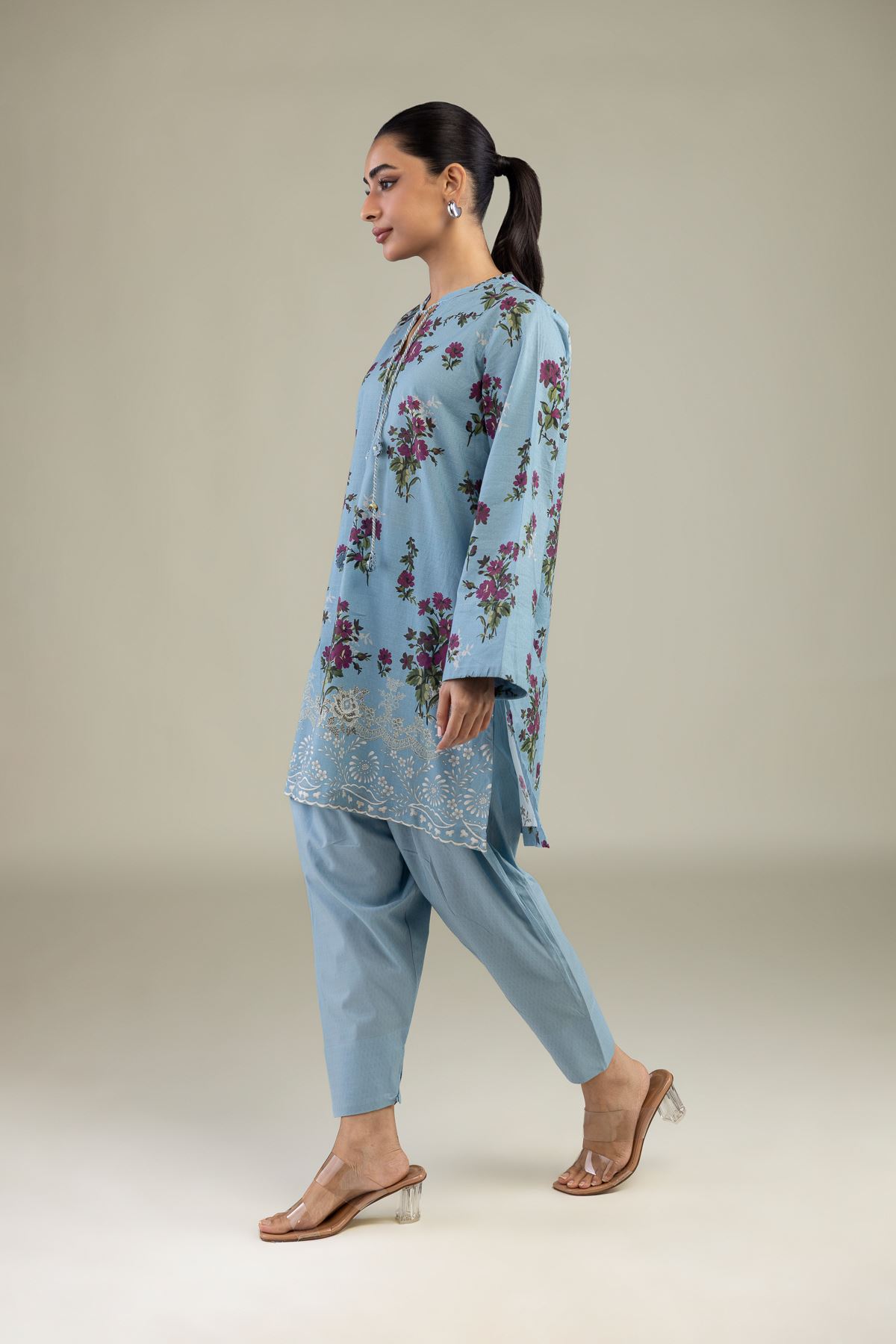 Printed Cotton Dobby Solid Cotton Shalwar - 1-26-102-A-F-VG