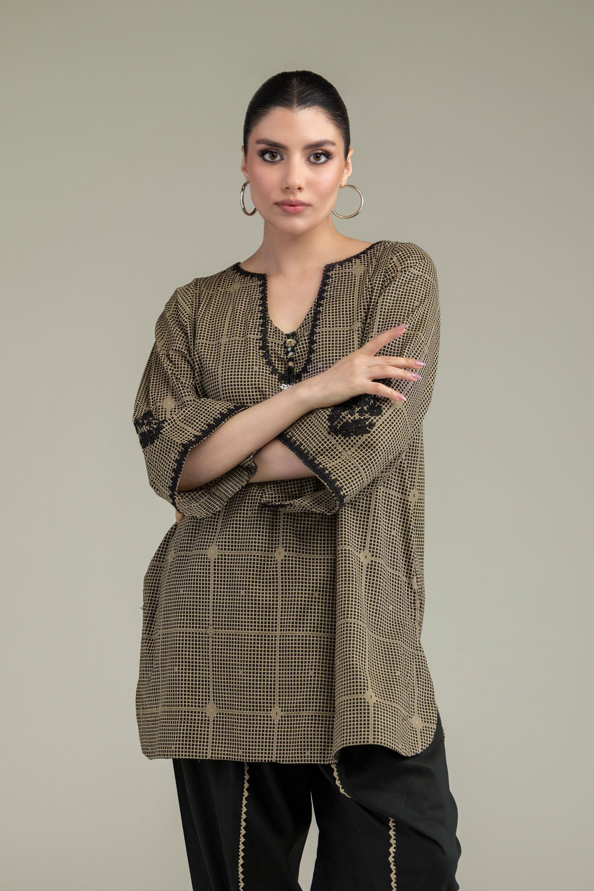 Embroidered Lawn Short Lawn Kurta - T-A33-26-112FG1-VG