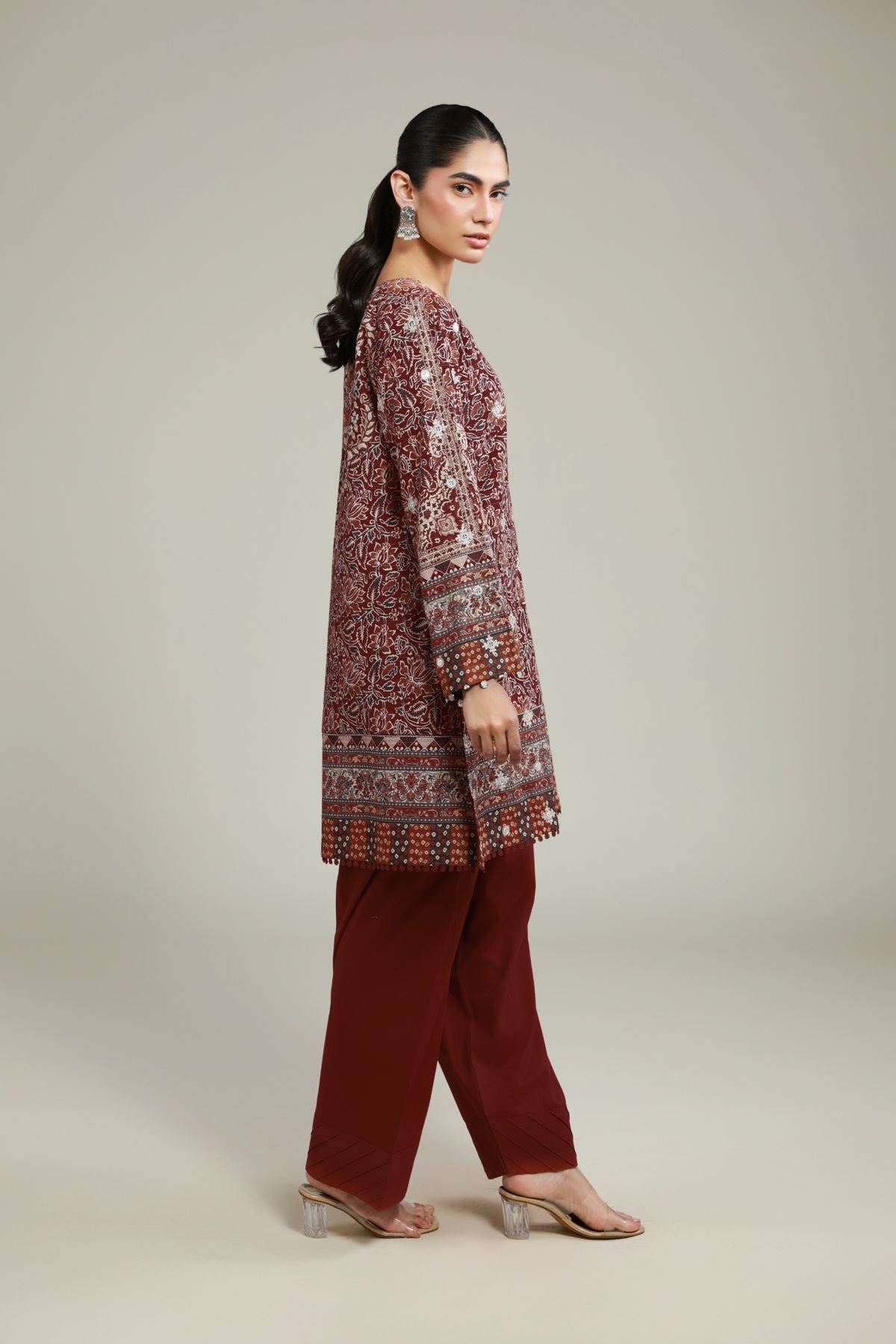 Embroidered Messuri Fabrics 2 Piece | Top and Bottom - A112-26-107EC1-VG