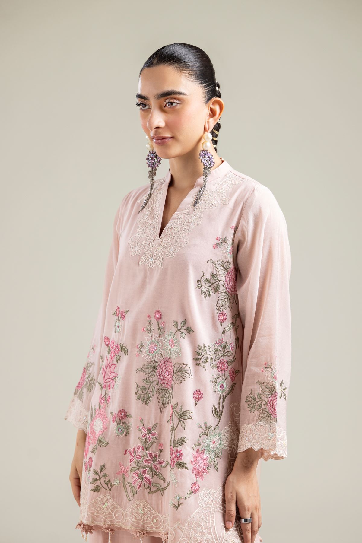 Paper Silk Pink Festive Kurta - 2-26-107-A-B-VG