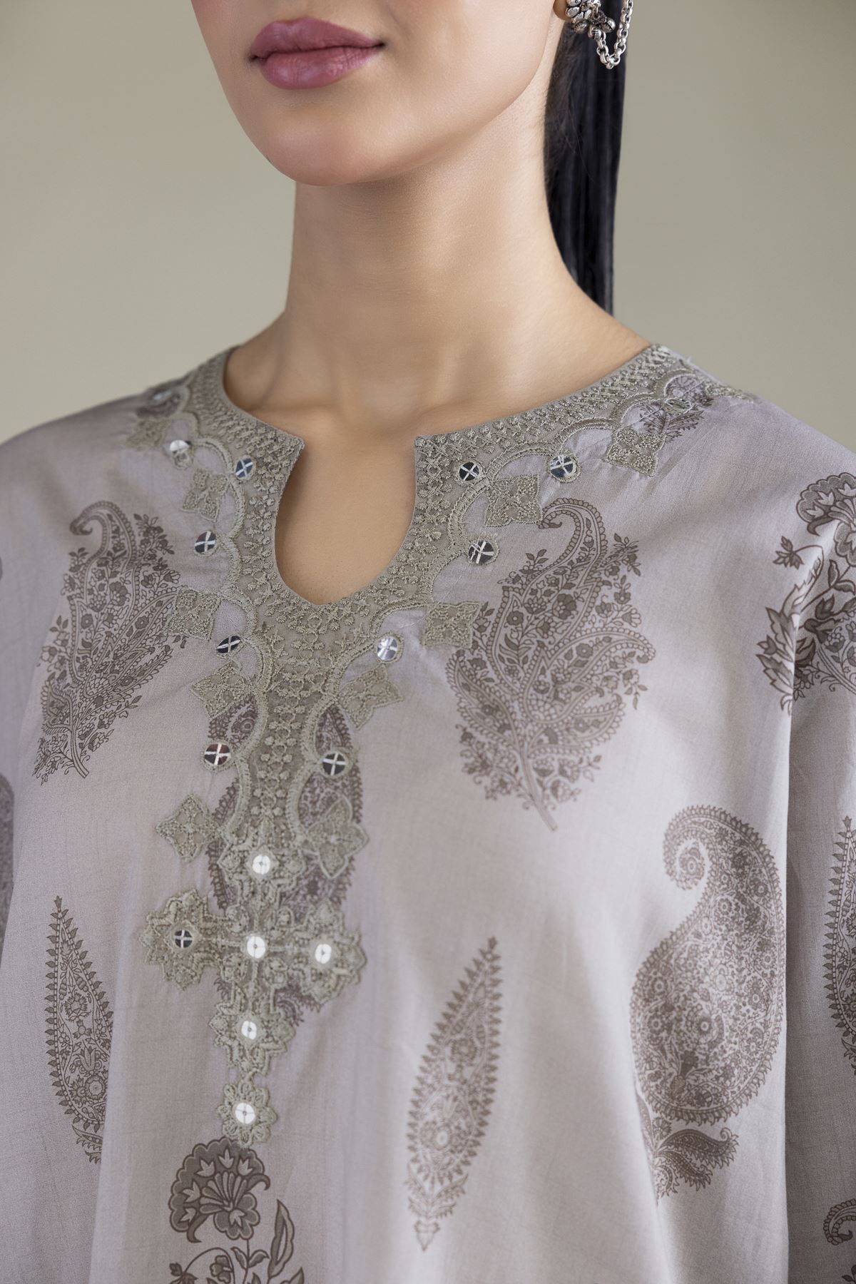 Embroidered Cambric Cambric Tailored 3-Piece - 2-26-301-B-F1-VG