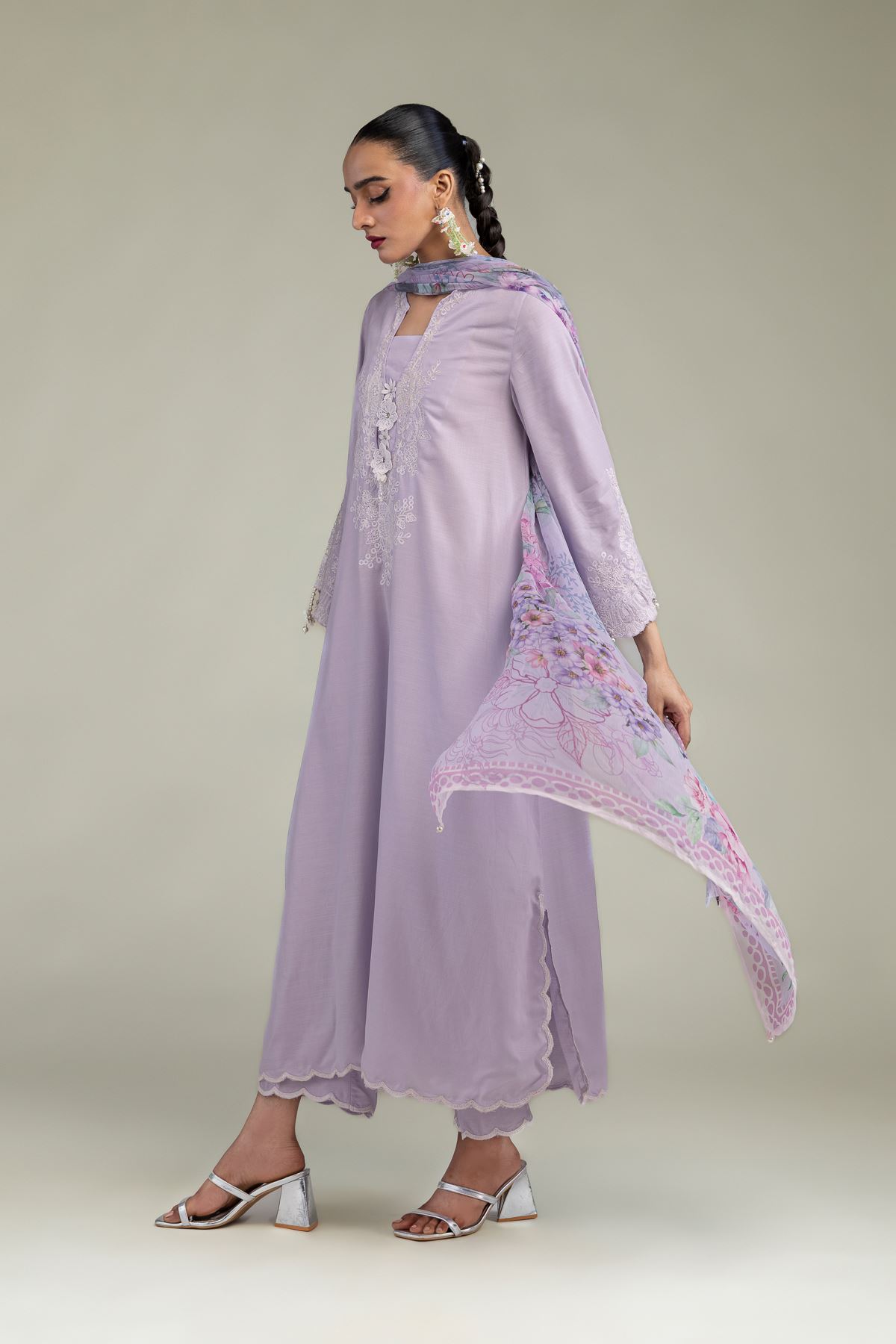 Embroidered Chiffon Chiffon Floral Dupatta - 1-26-102-A-D-VG