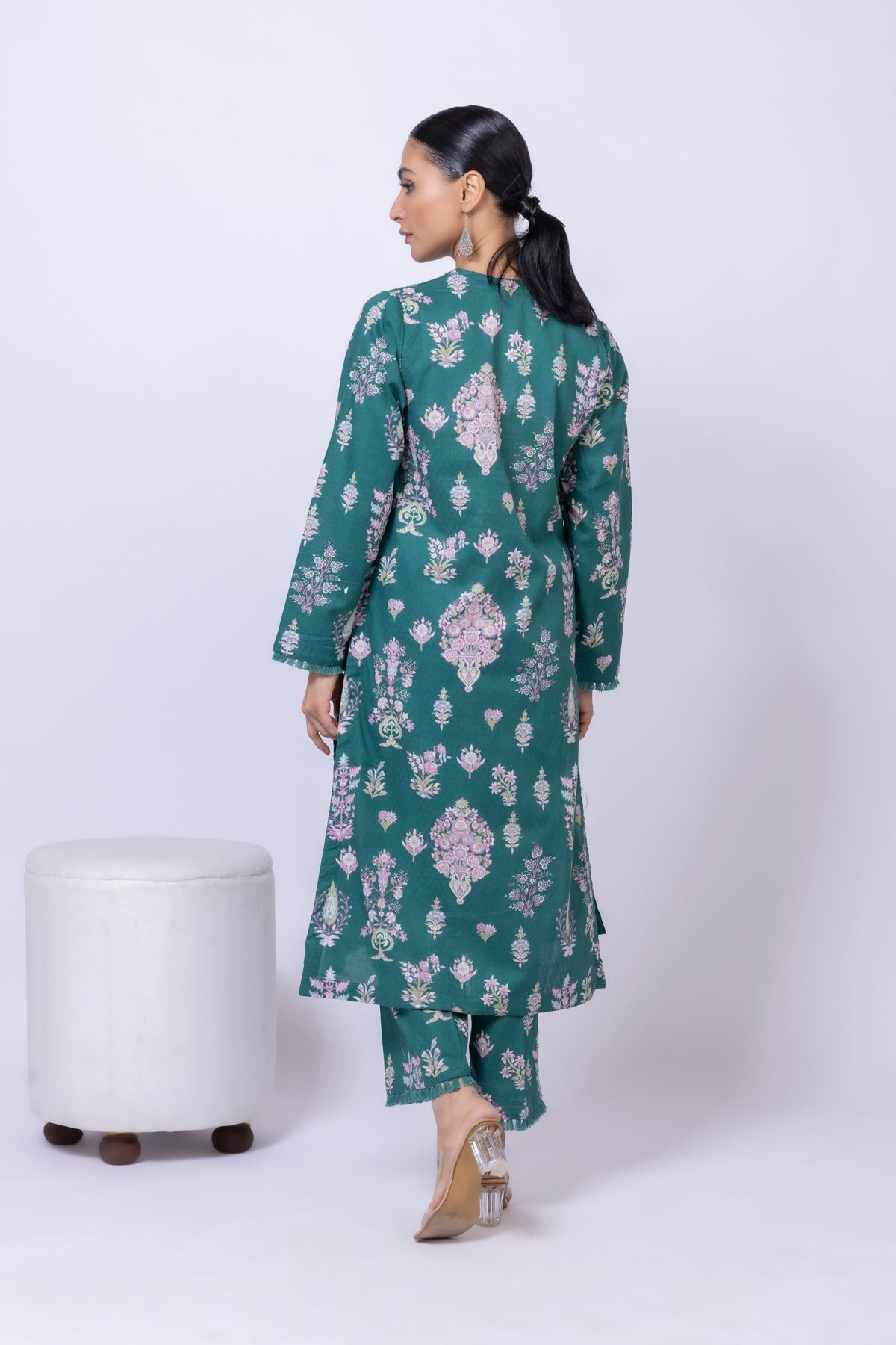 Printed Cotton Dobby Kurta - 25-04E43-01TB-VG