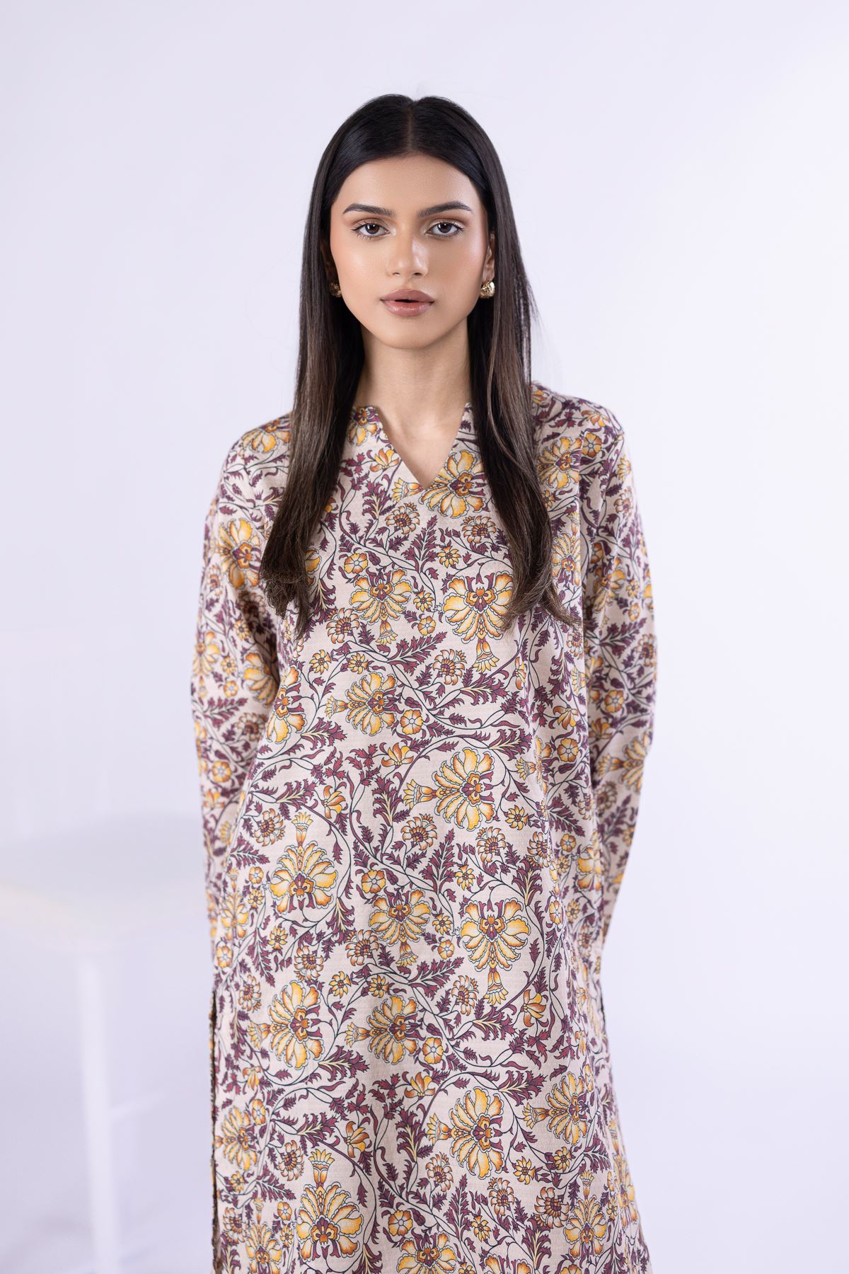 Printed Dobby Kurta - 25-05S22-05TB-VG
