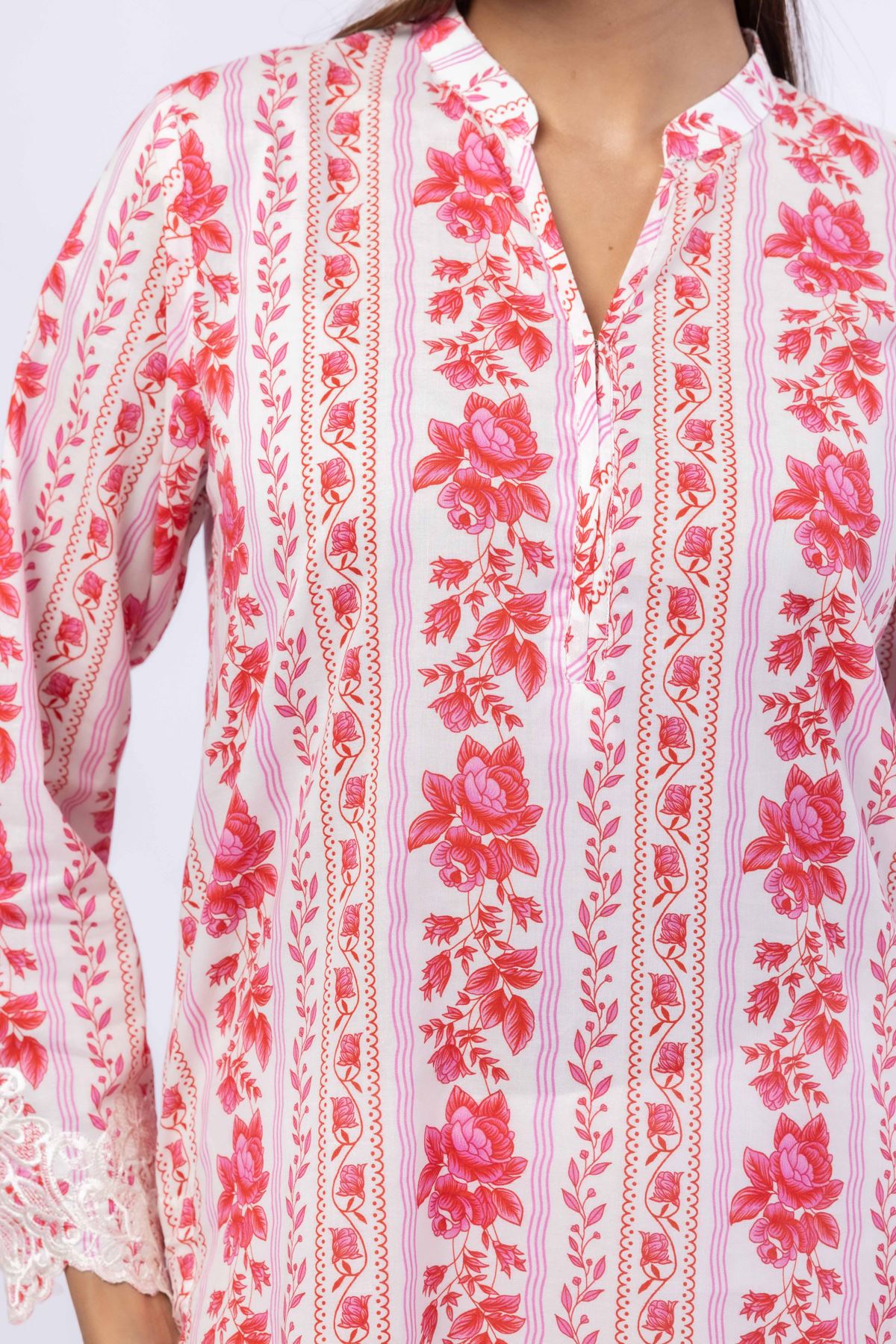 Embroidered Cambric Kurta - 25-08K3-06TA-VG
