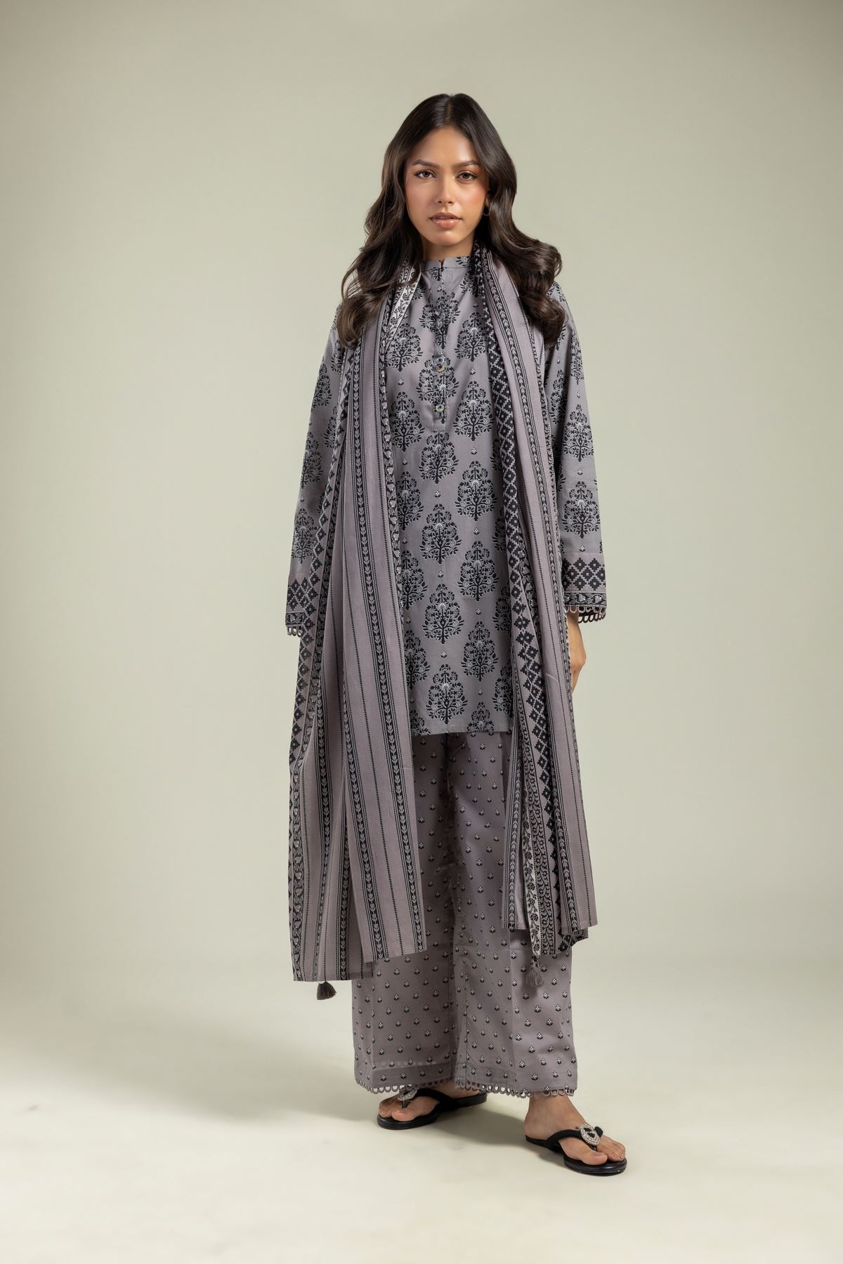 Printed Lawn Dupatta - 25-10-10S5-05TA-VG