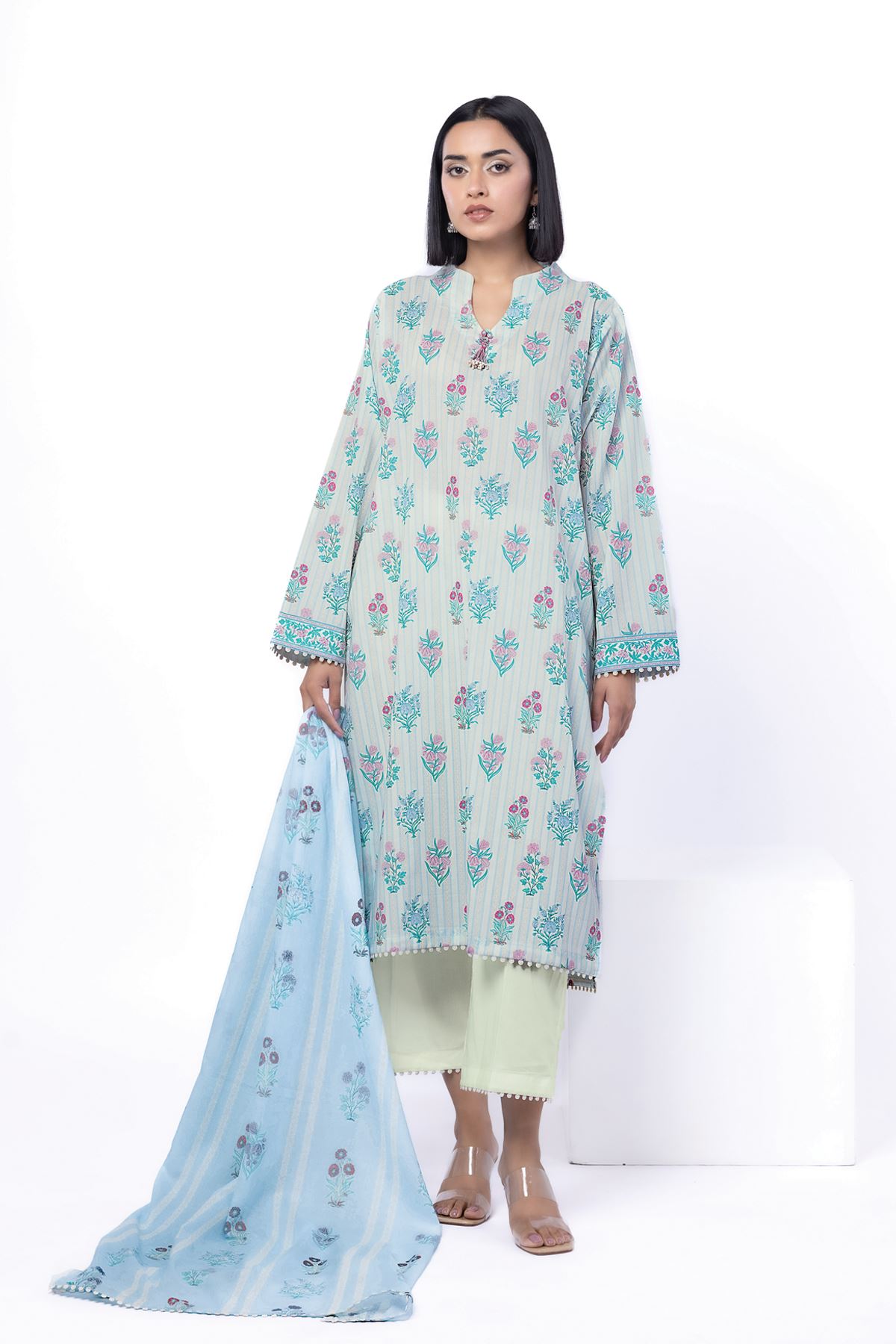 Printed Cotton Fabrics 3 Piece - LK08A-VG