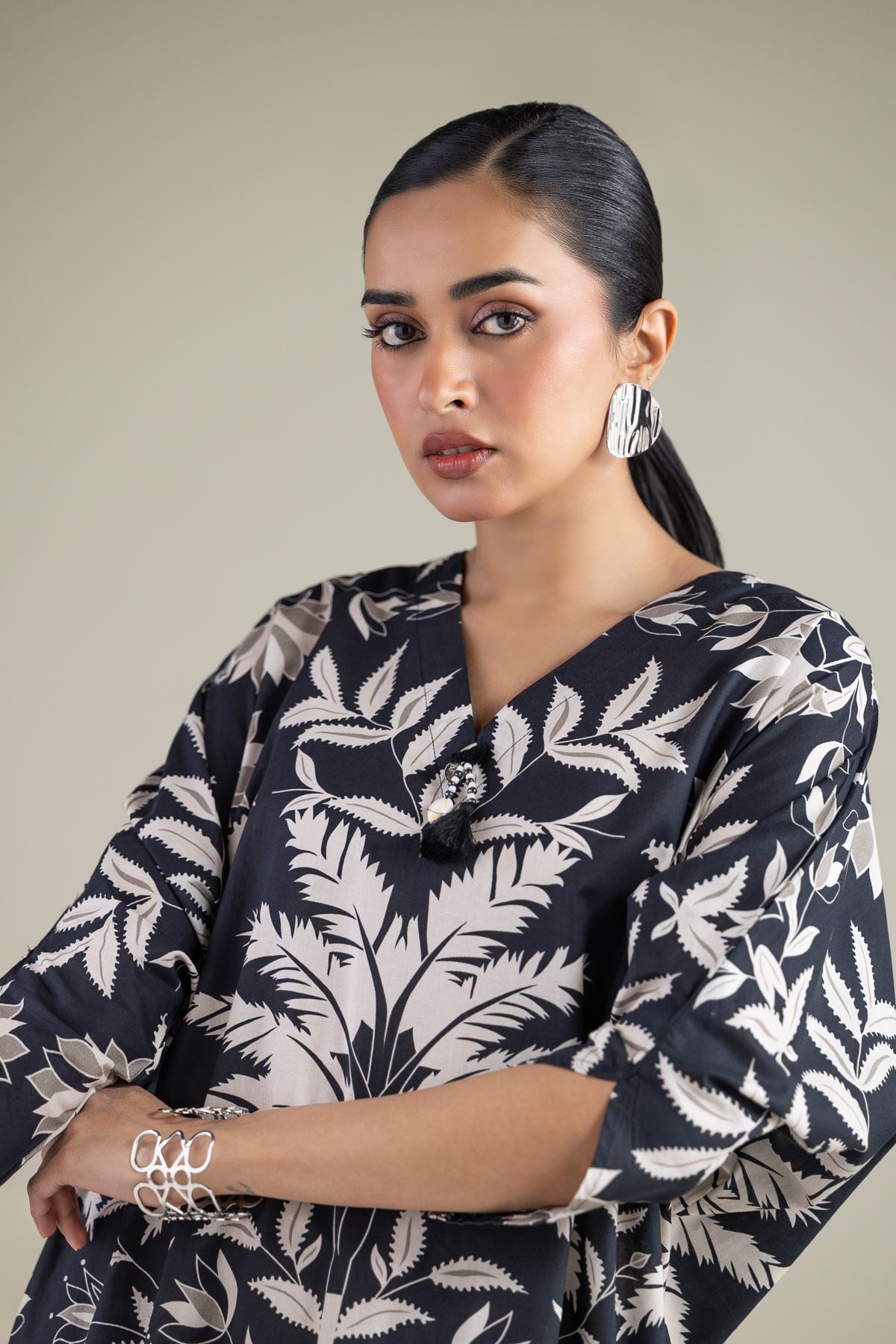 Embroidered Cambric Printed Cambric Kurta - 25-00-X2-03TA-VG