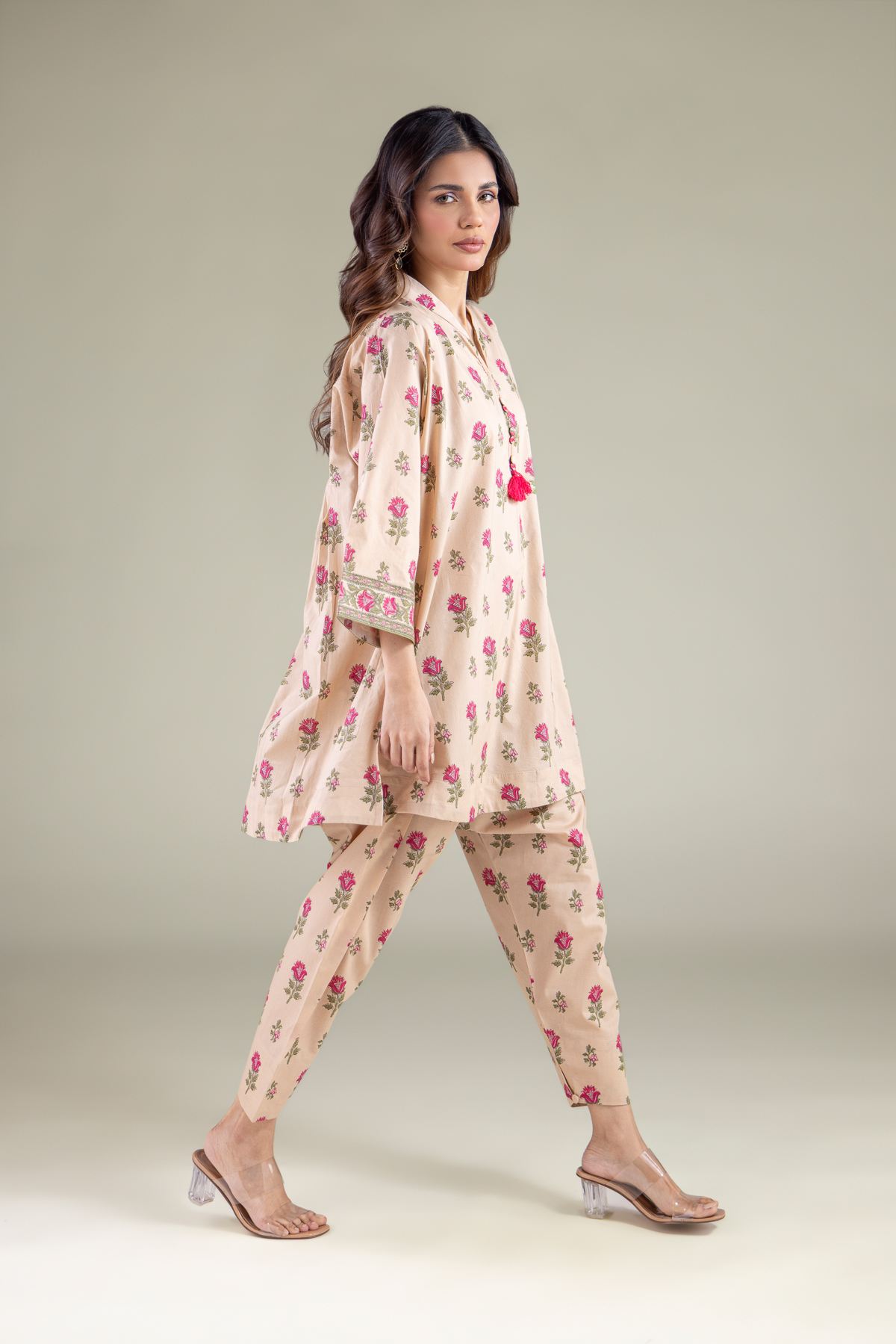 Printed Cambric Smart Floral Shalwar - 1-26-133-A-F-VG