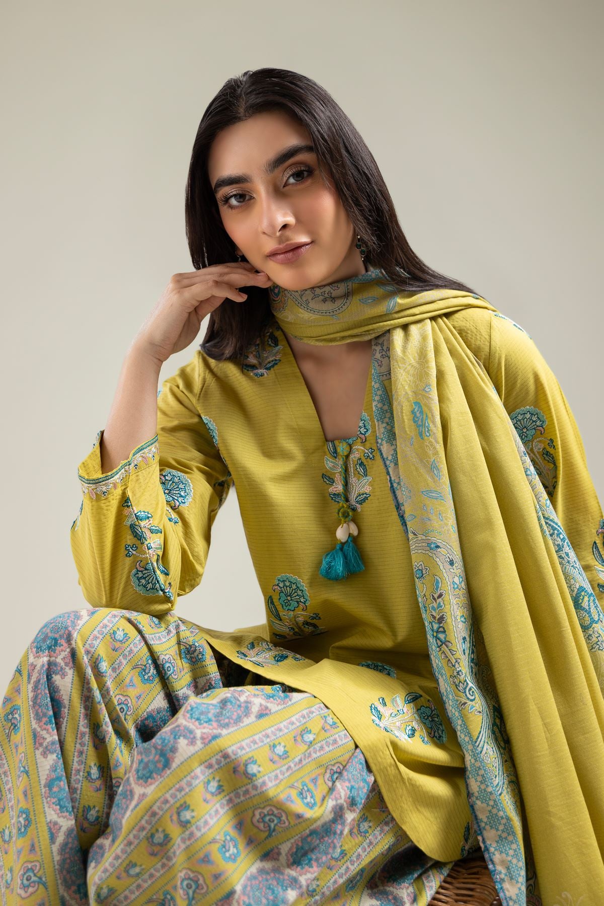 Embroidered Mesuri Floral Mesuri Dupatta - 1-26-142-A-E-VG