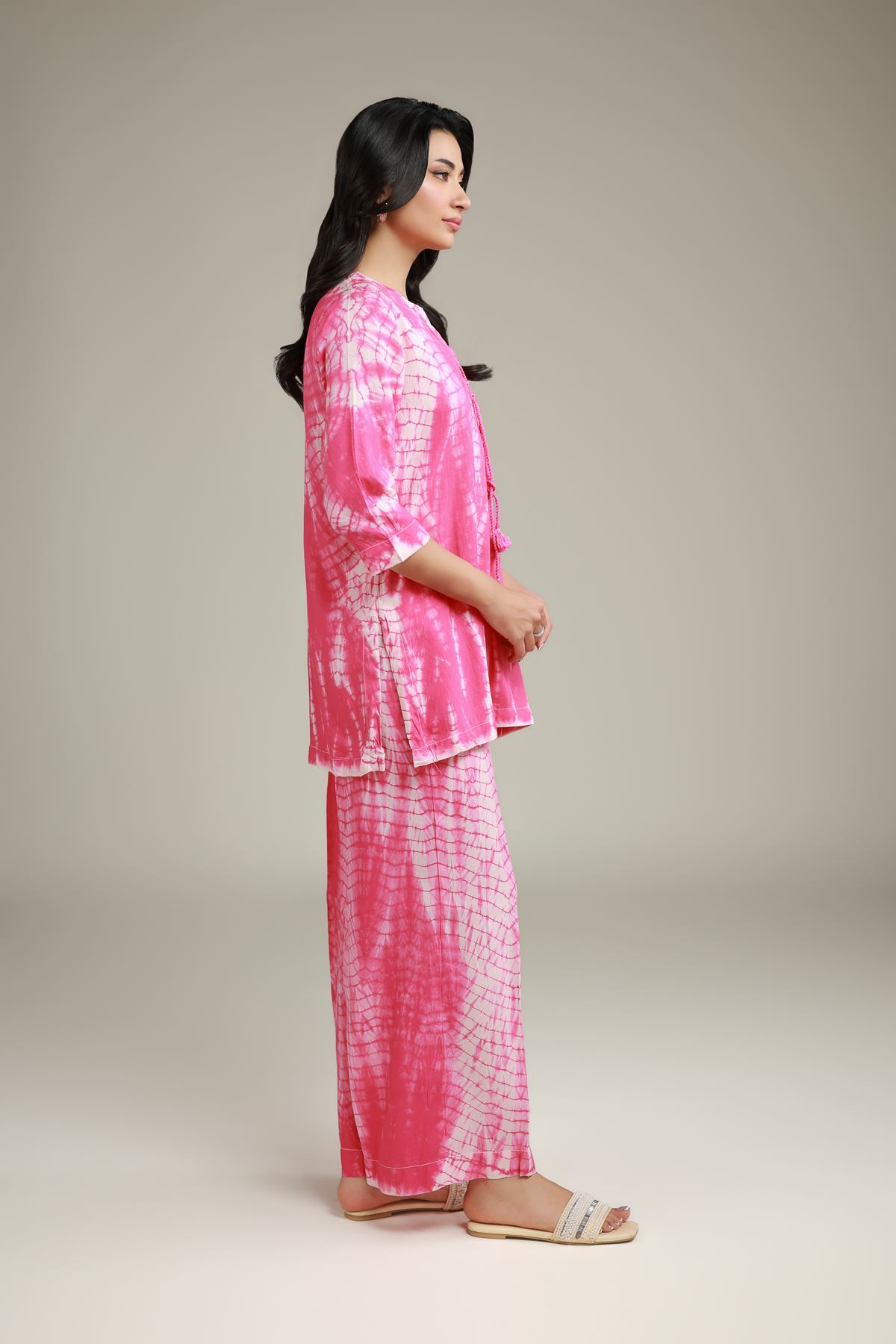 Printed Raw Silk Printed Co-ord Set - 26-02-1E13-02TA-VG