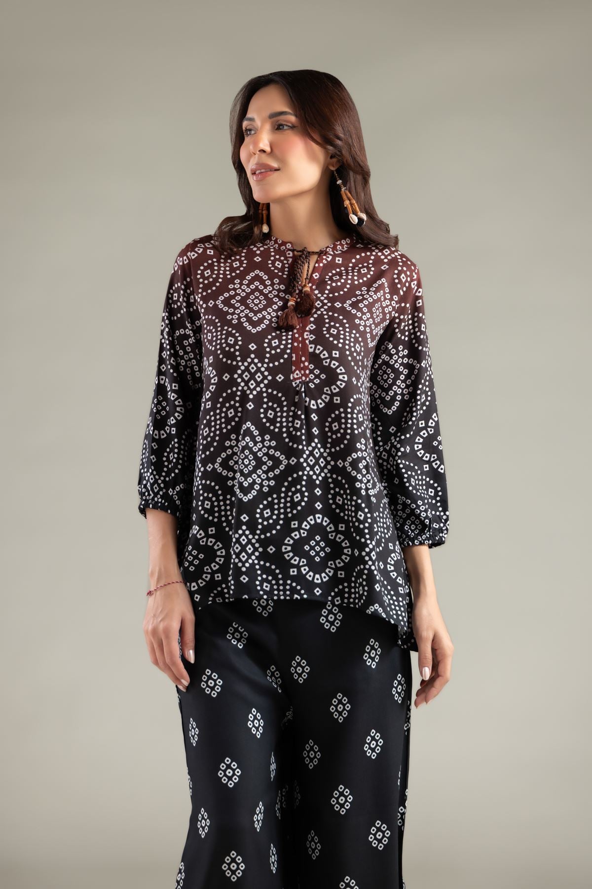 Embroidered Viscose Crepe Blouse - 6-26-101-A-H-VG