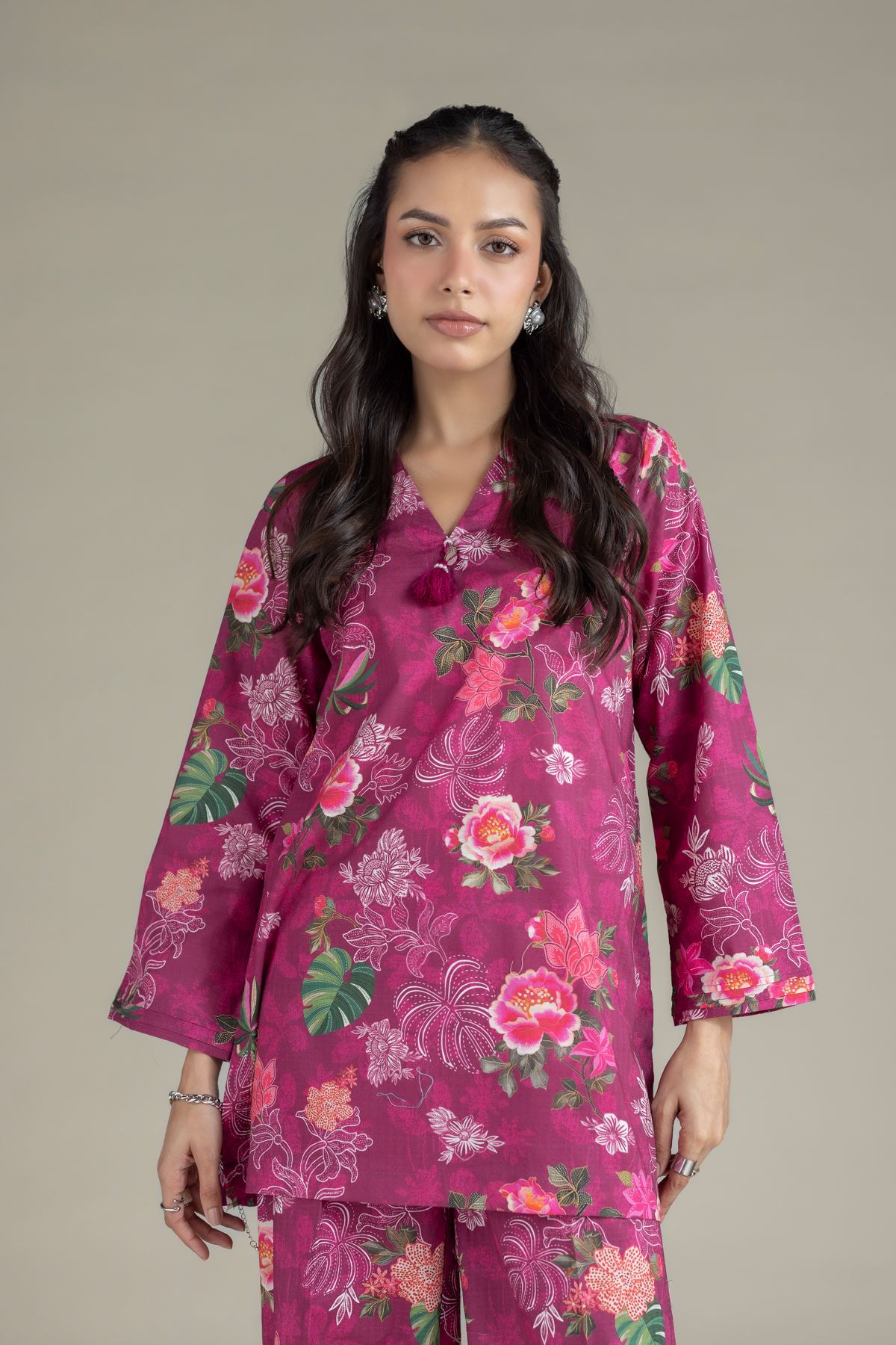Printed Cotton Dobby Kurta - 25-10-12E12-07TA-VG