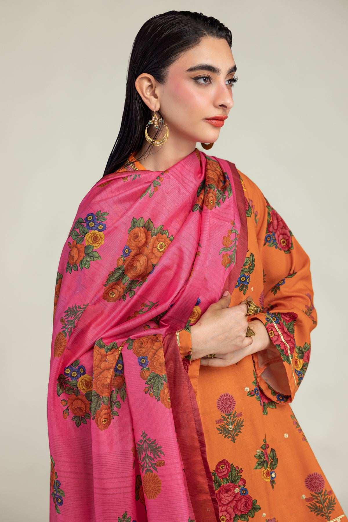 Embroidered Mesuri Floral Mesuri Dupatta - 2-26-201-A-B-VG