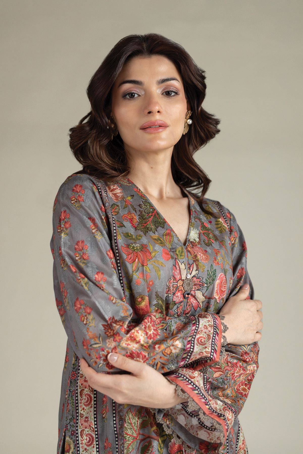 Printed Broshia Fabrics 2 Piece - A112-26-117EA2-VG