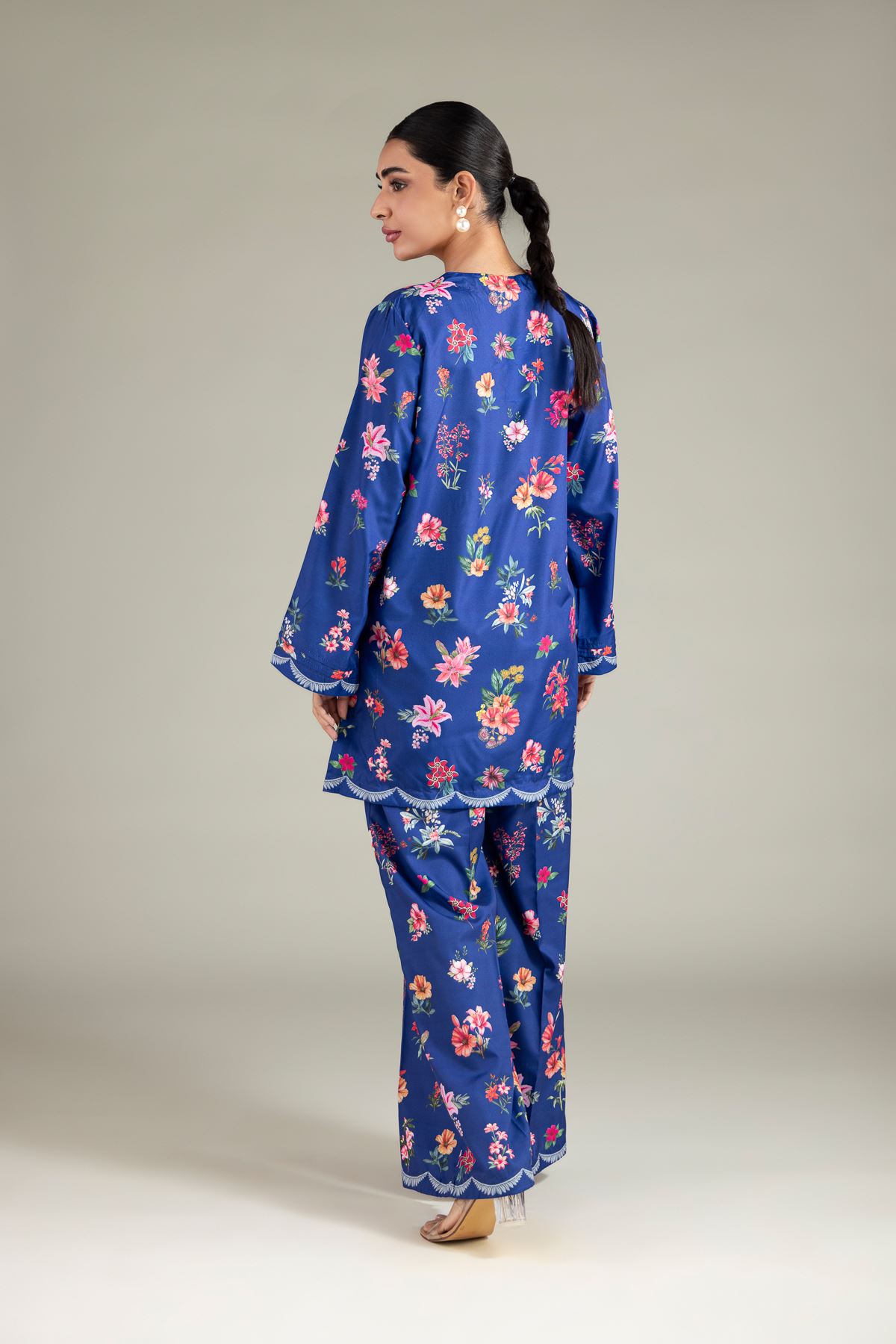 Printed Polyester Silk Kurta - 1-26-105-A-A-VG