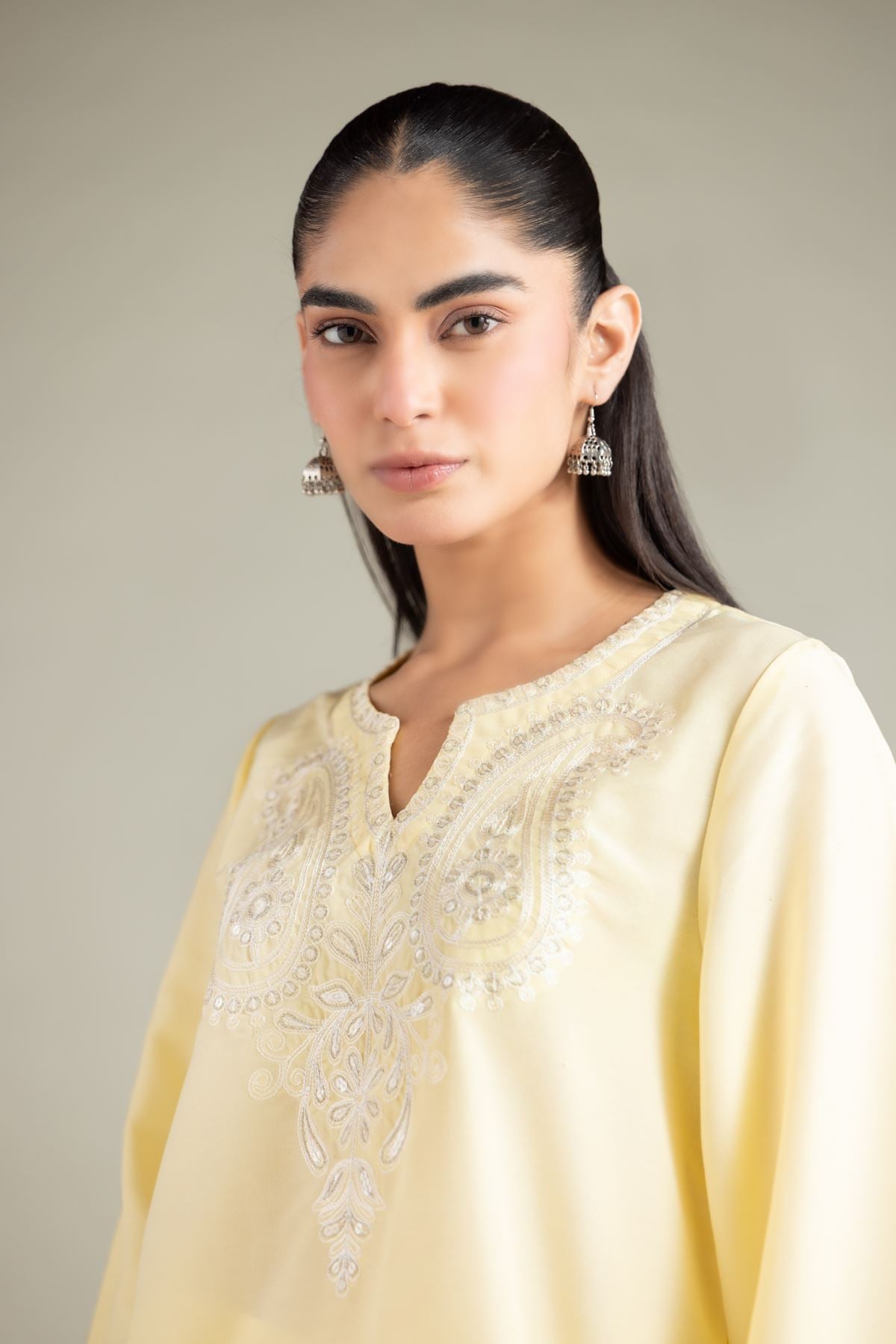 Embroidered Blended Cambric Kurta - 1-26-104-A-A-VG
