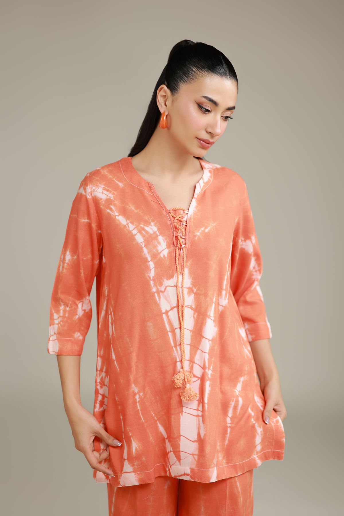 Printed Raw Silk Printed Co-ord Set - T-A112-26-103EF2-VG