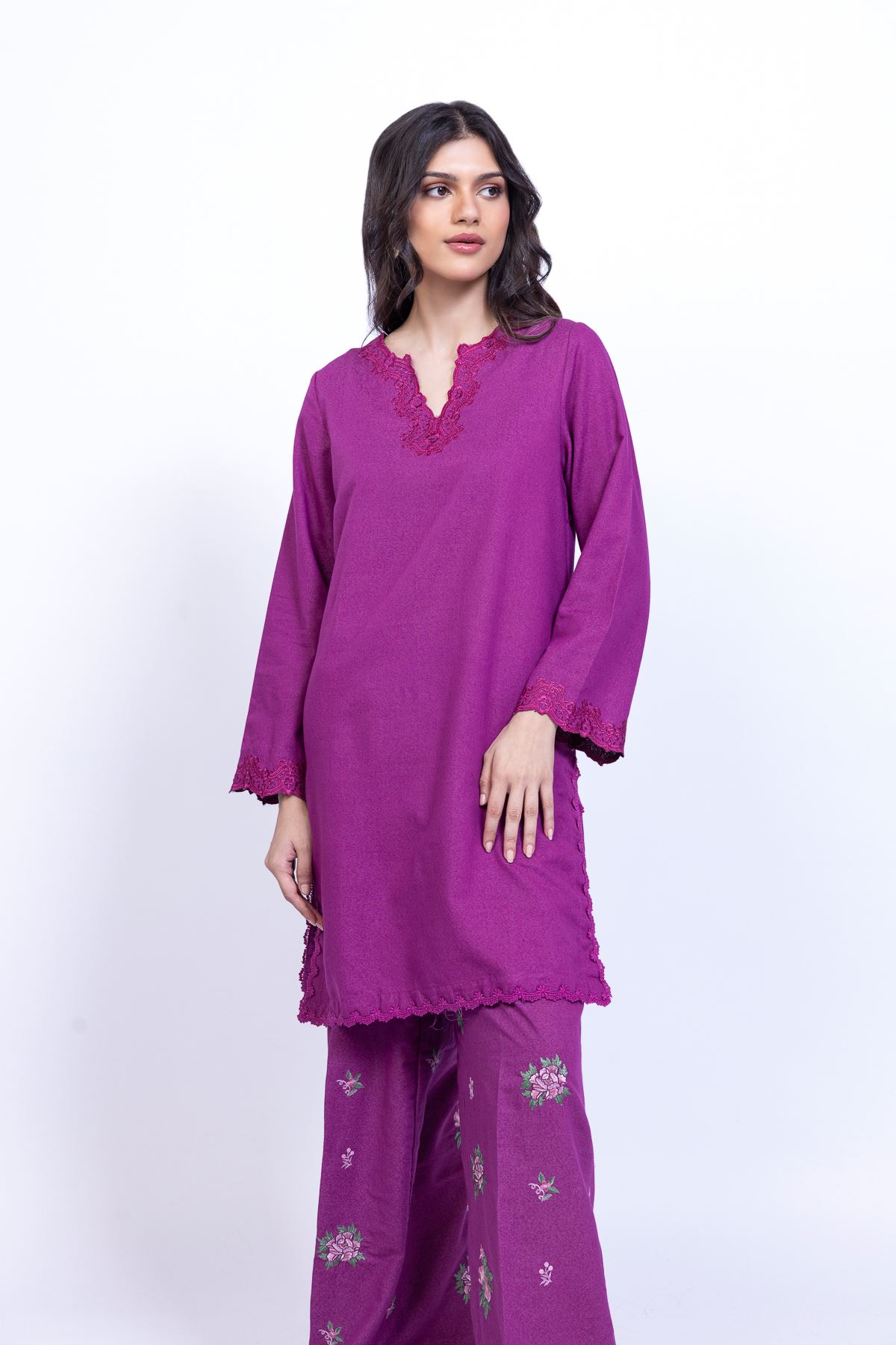 Embroidered Karandi Kurta - 25-09-11E3-07TA-VG