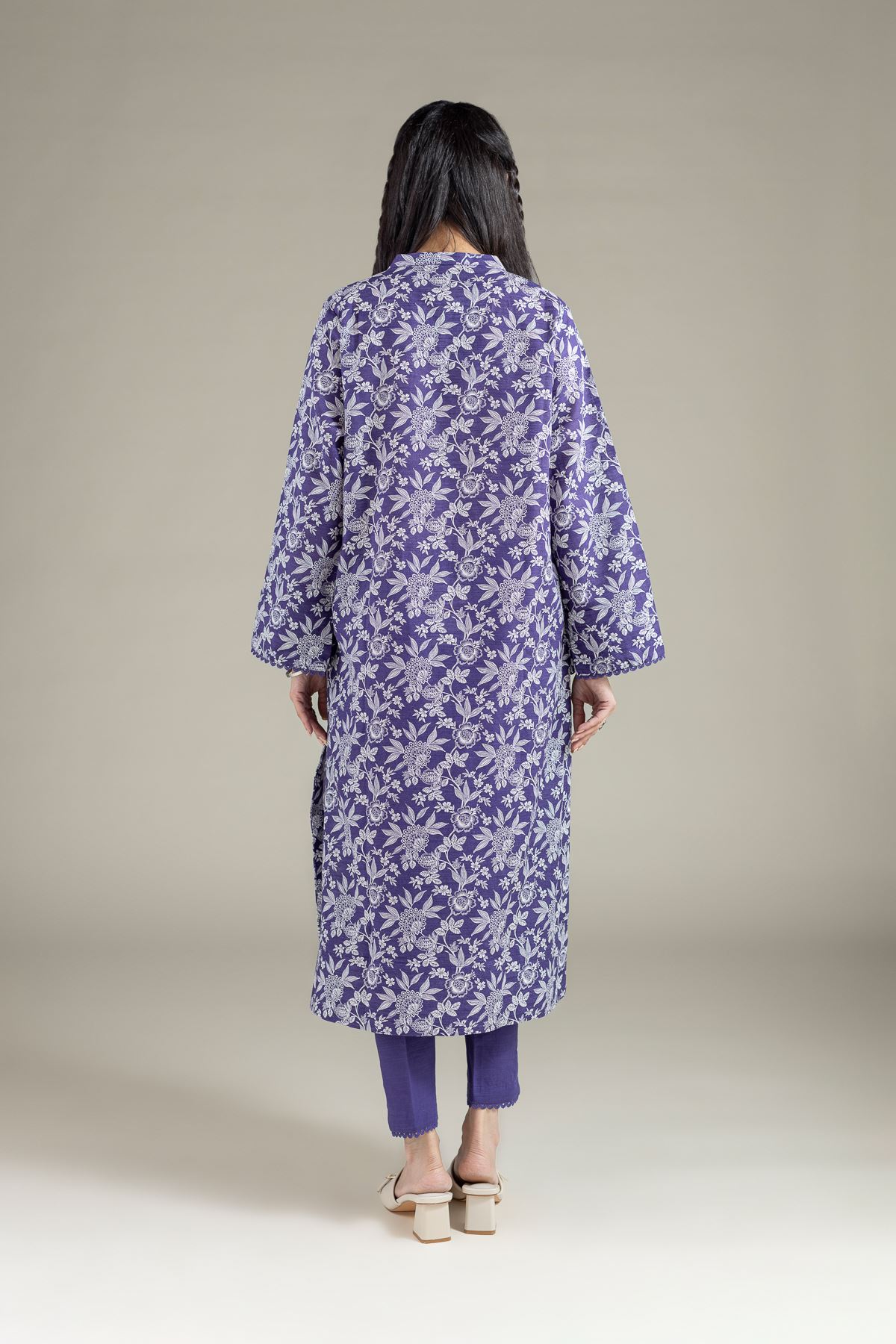 Printed Khaddar Kurta - 25-10-12E1-04TA-VG