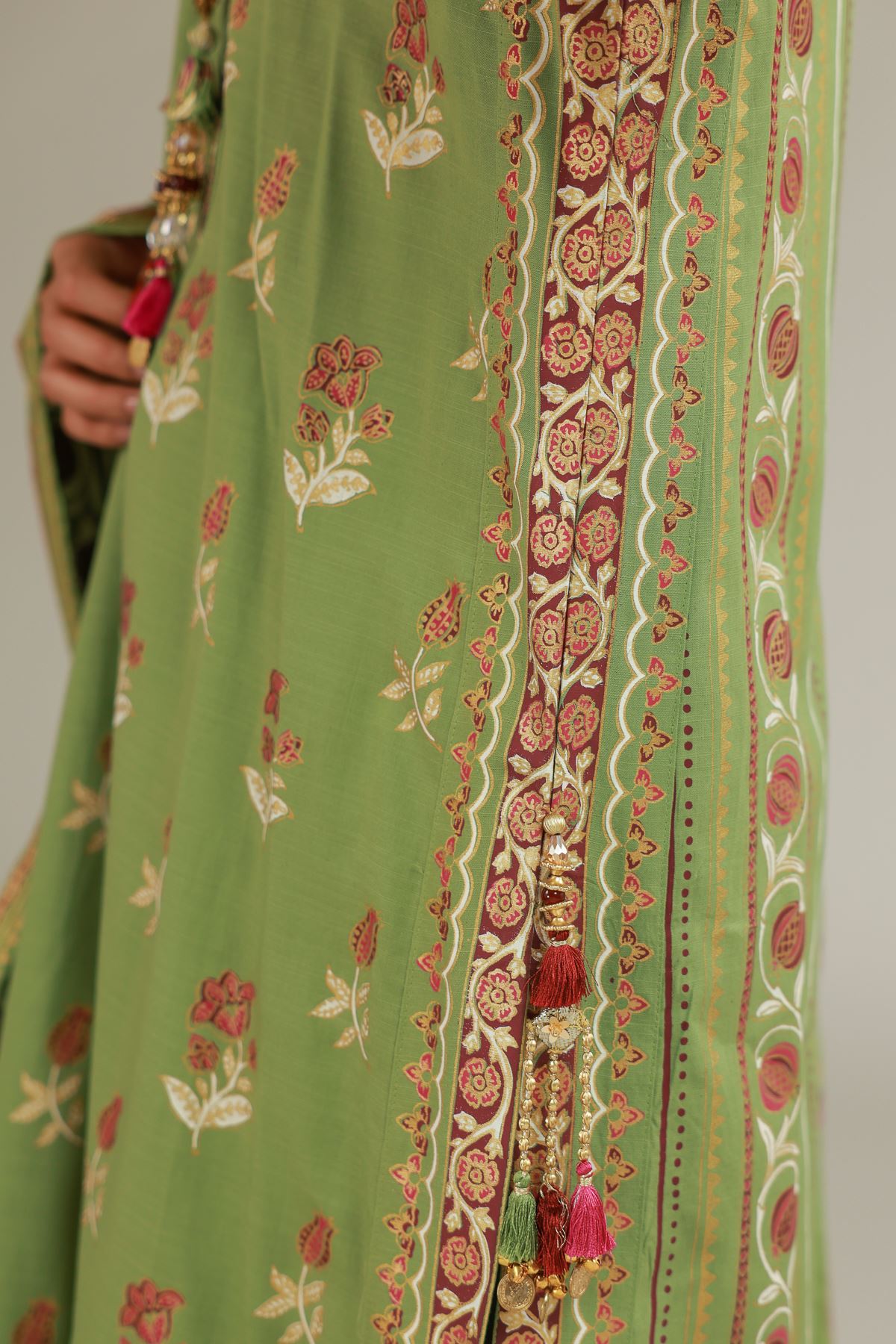 Raw Silk 3 Piece Co-ord Set - 25-12-12S4-09TA-VG