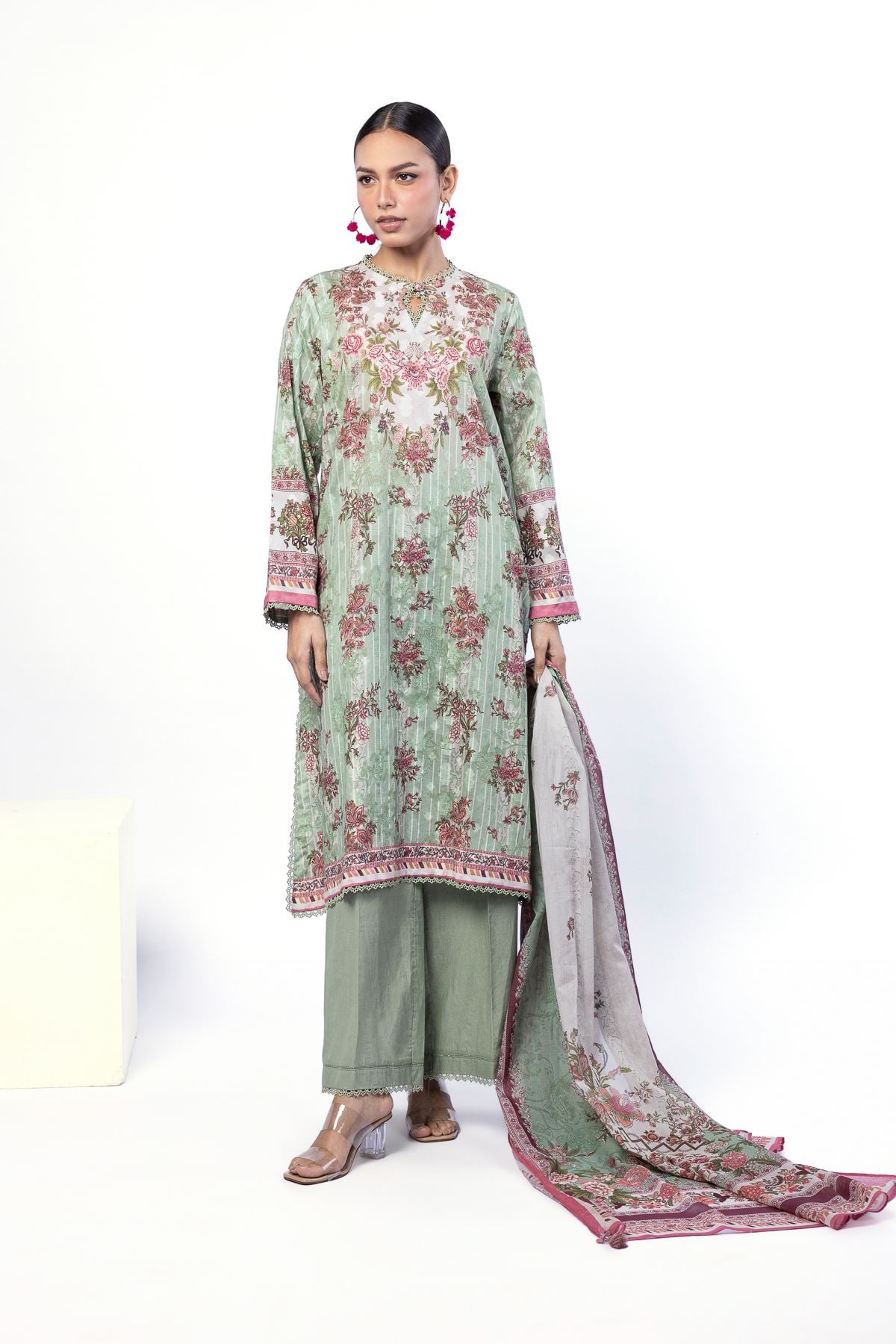 Printed Broshia Fabrics 3 Piece - A112-26-117EA2-VG