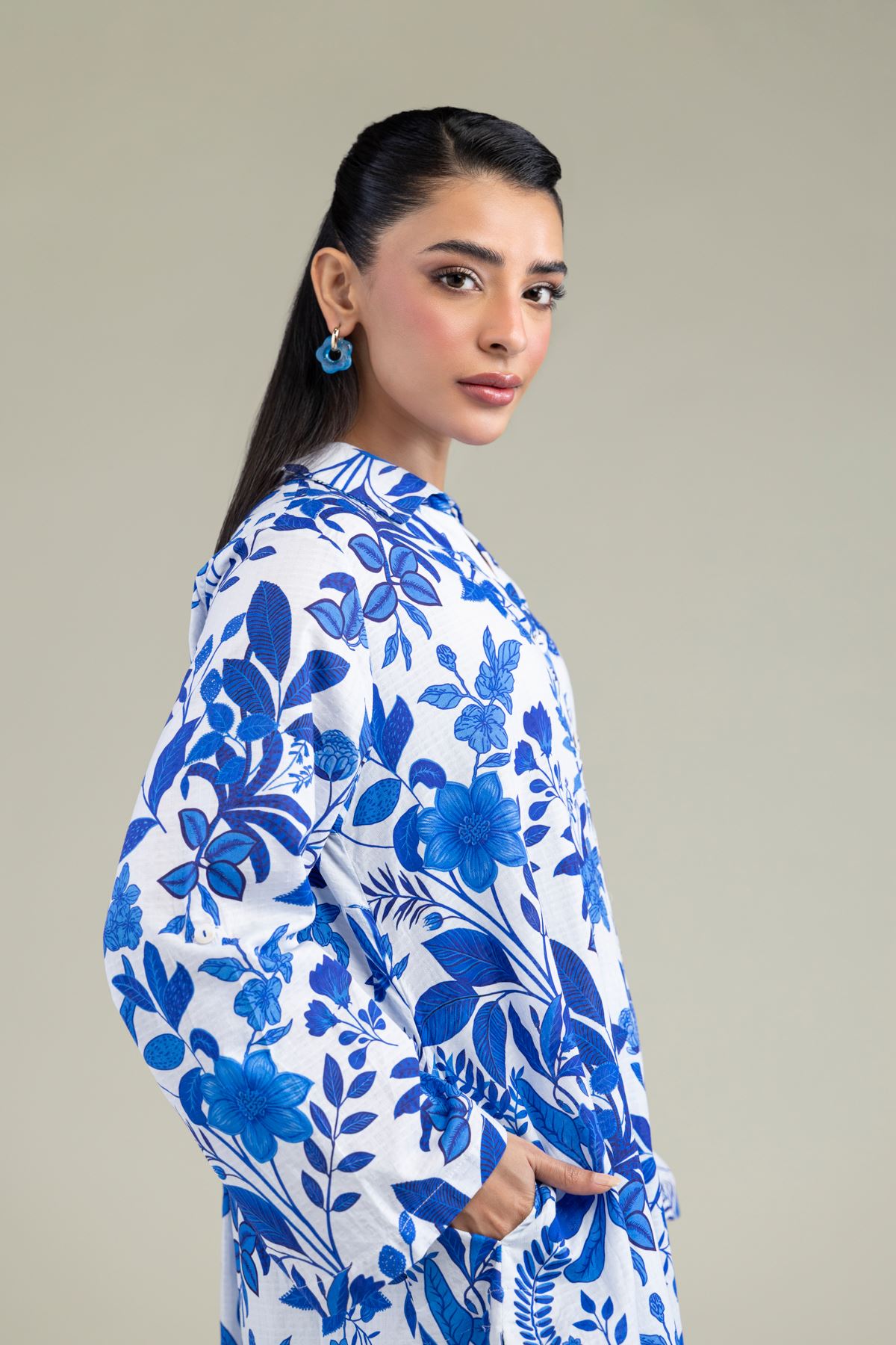 Printed Cotton Dobby Floral Short Kurta - 1-26-202-A-A1-VG