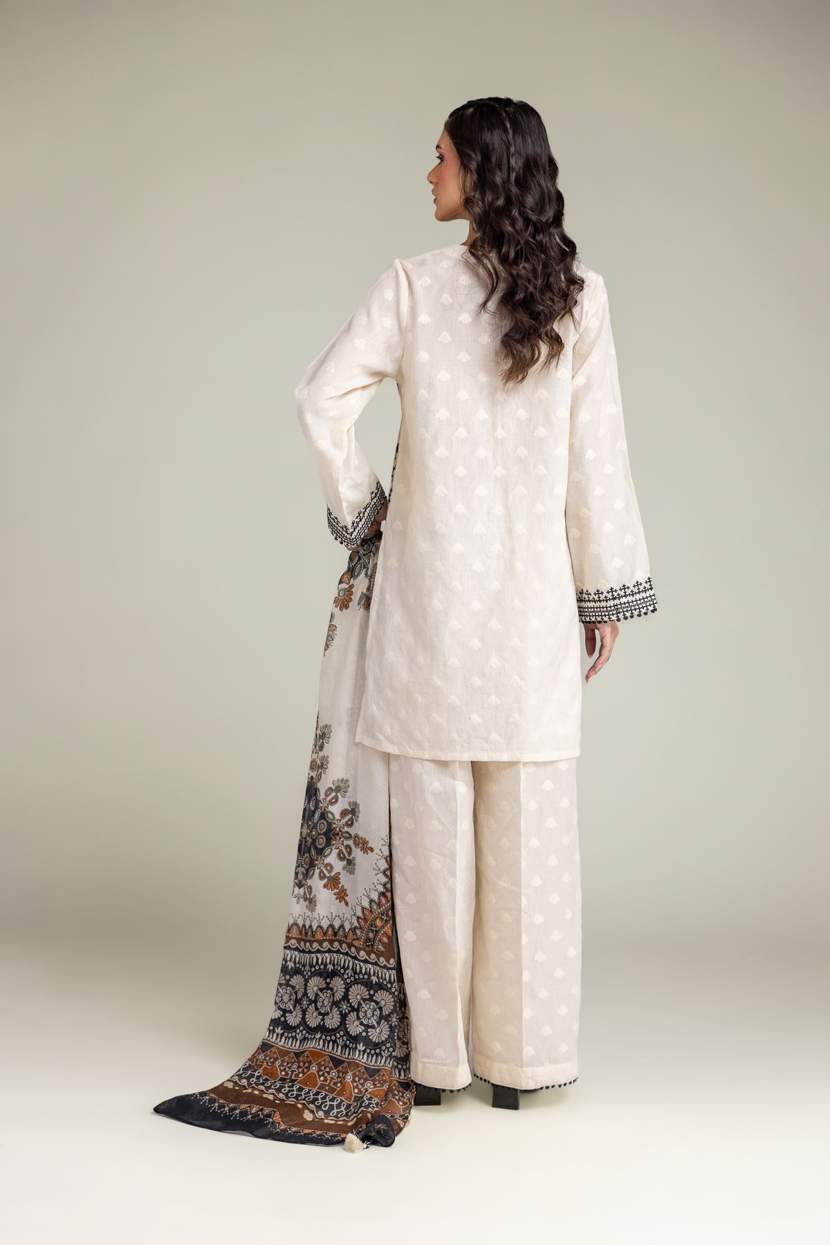 Embroidered Broshia 3-Piece Tailored Suit - 1-26-102-A-F-VG