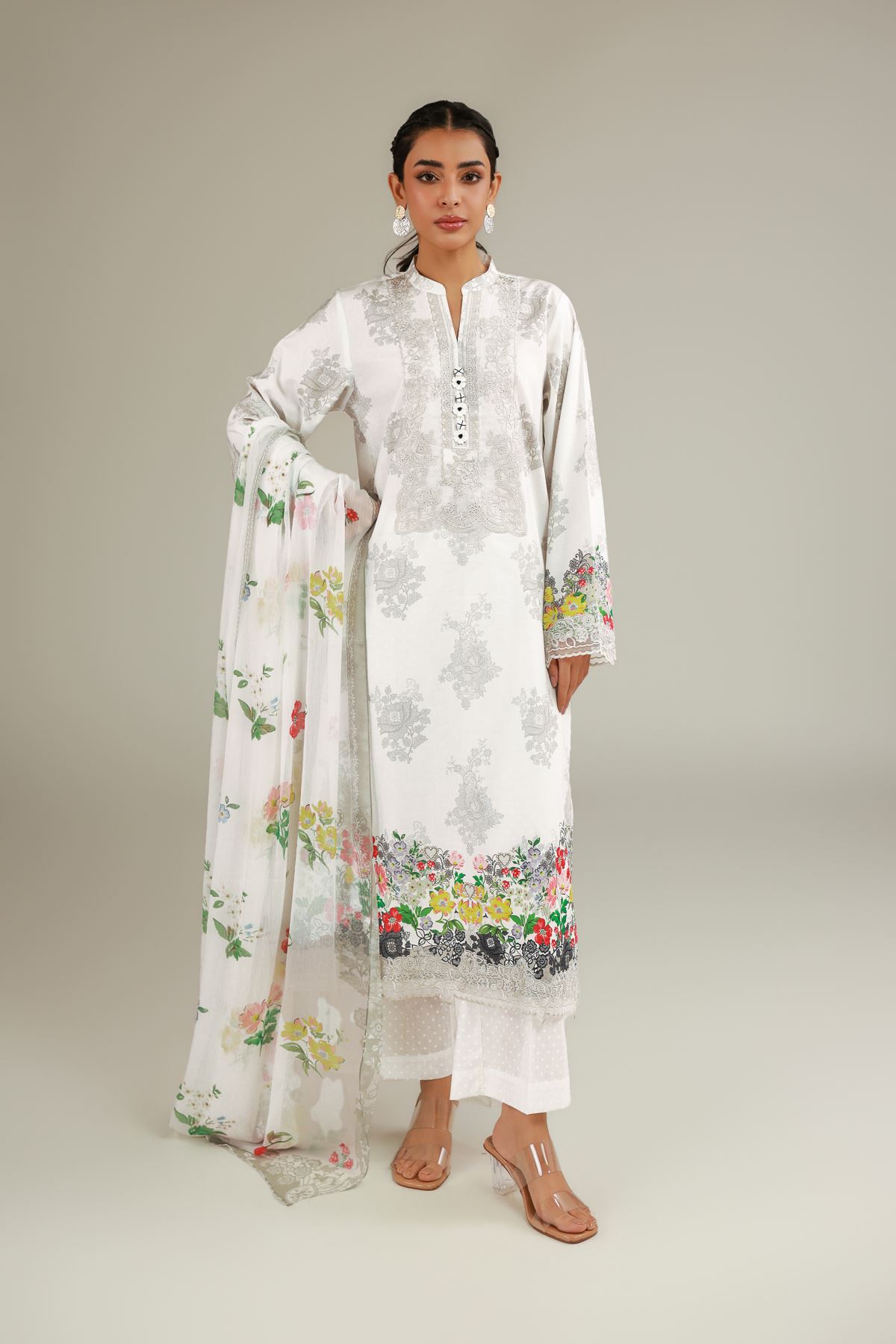 Embroidered Cambric Tailored 3-Piece Dress - T-A33-26-112FC1-VG