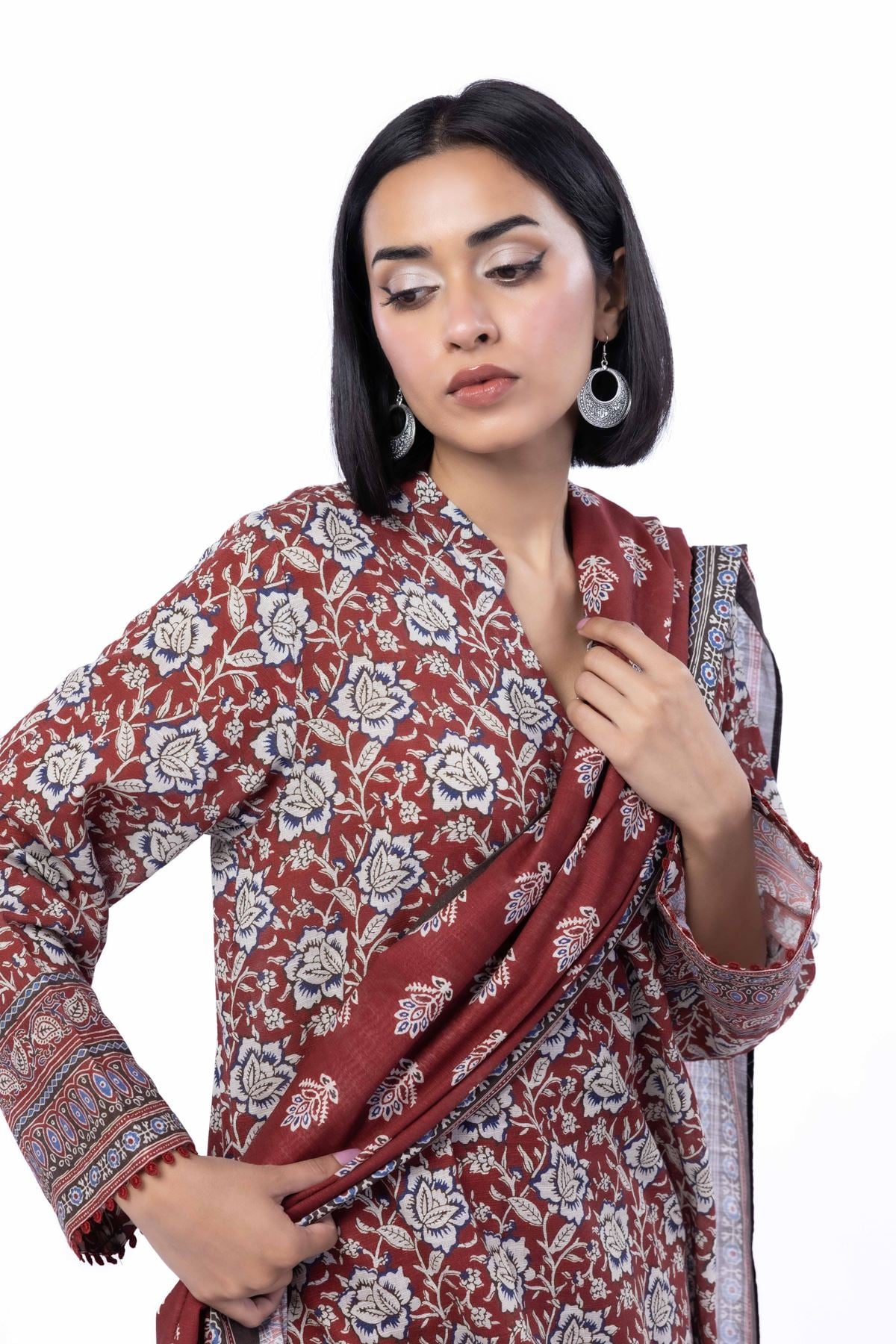 Printed Light Khaddar Fabrics 3 Piece - LK04A-VG