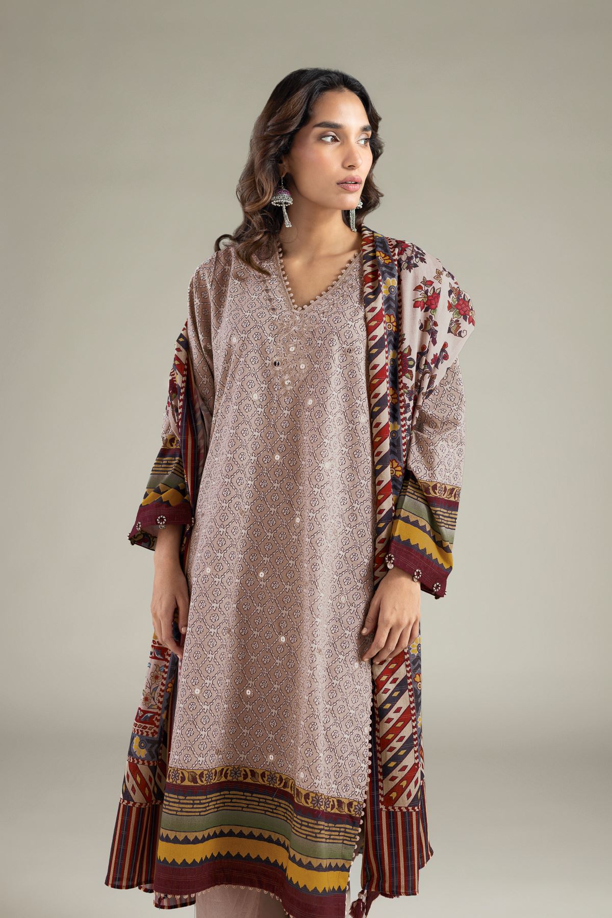Embroidered Messuri Tailored 3 Piece - T-A22-26-109FJ2-VG
