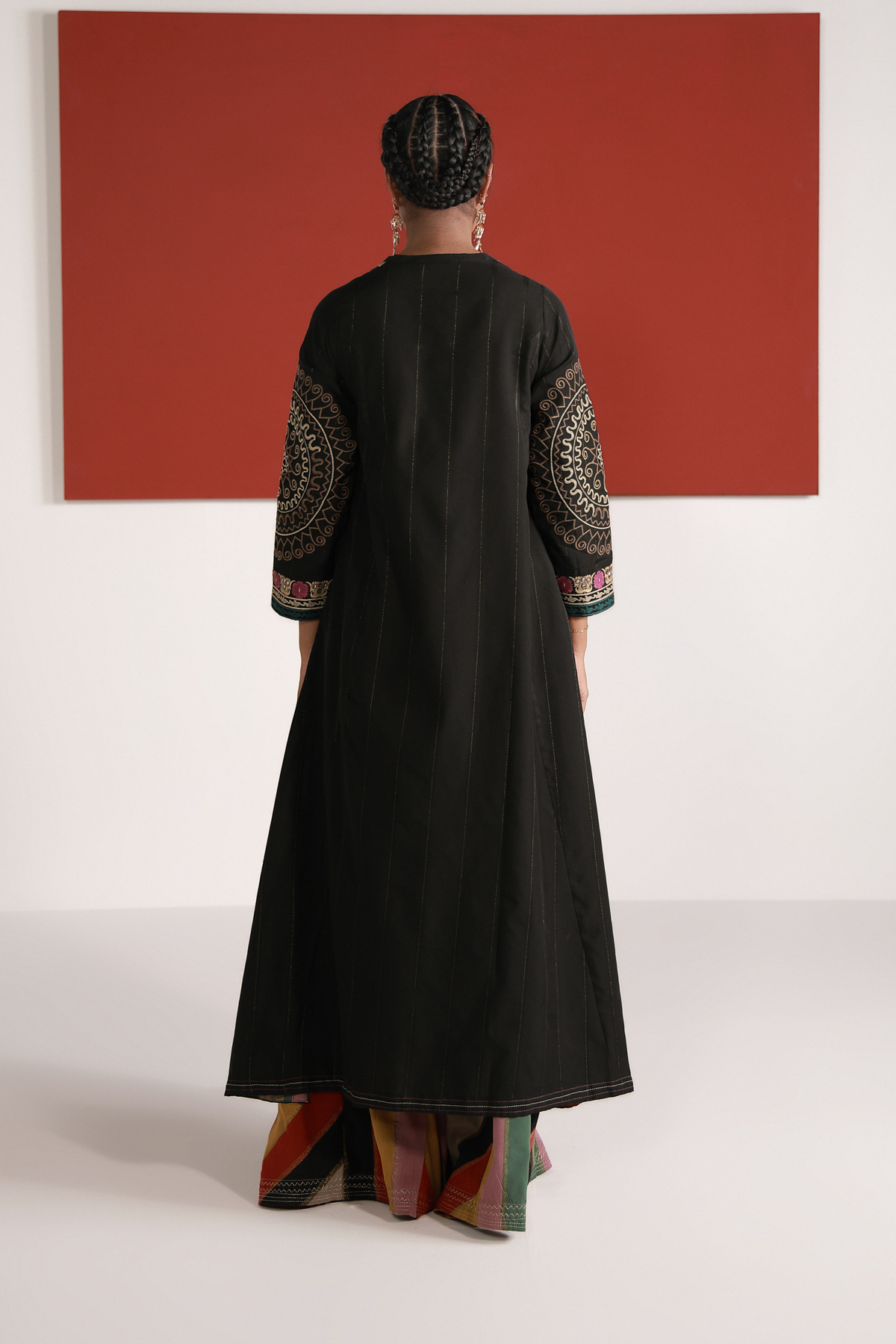 Yarn Dyed Embroidered Handwoven Kurta - 2-26-202-A-D-VG