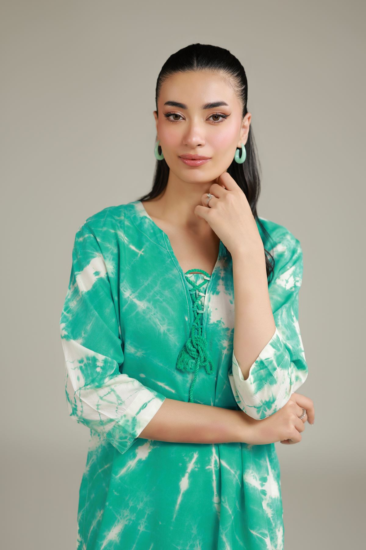 Printed Raw Silk Printed Co-ord Set - R-EKT24106-VG
