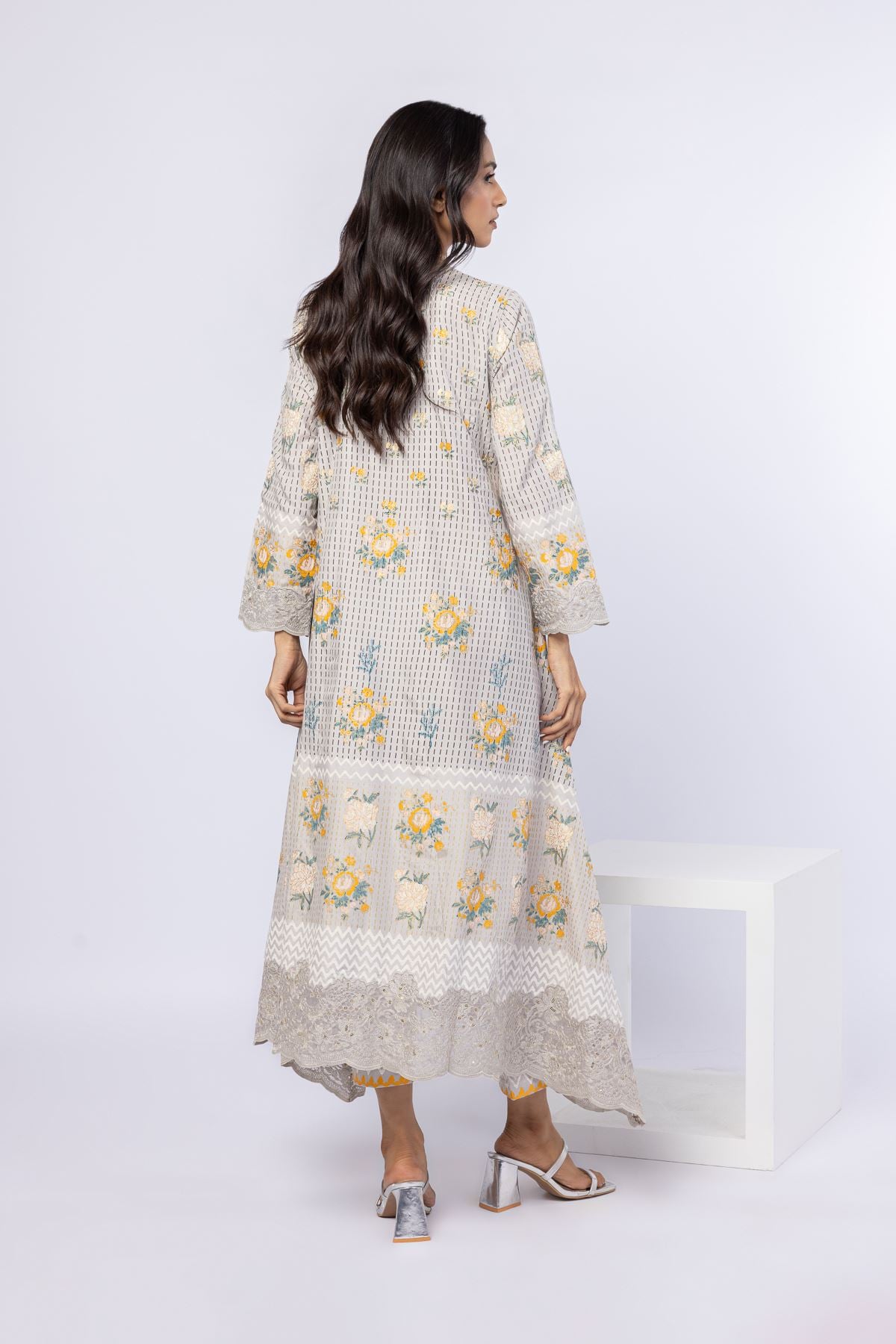 Embroidered Raw Silk Kurta - 25-05S22-08TB-VG