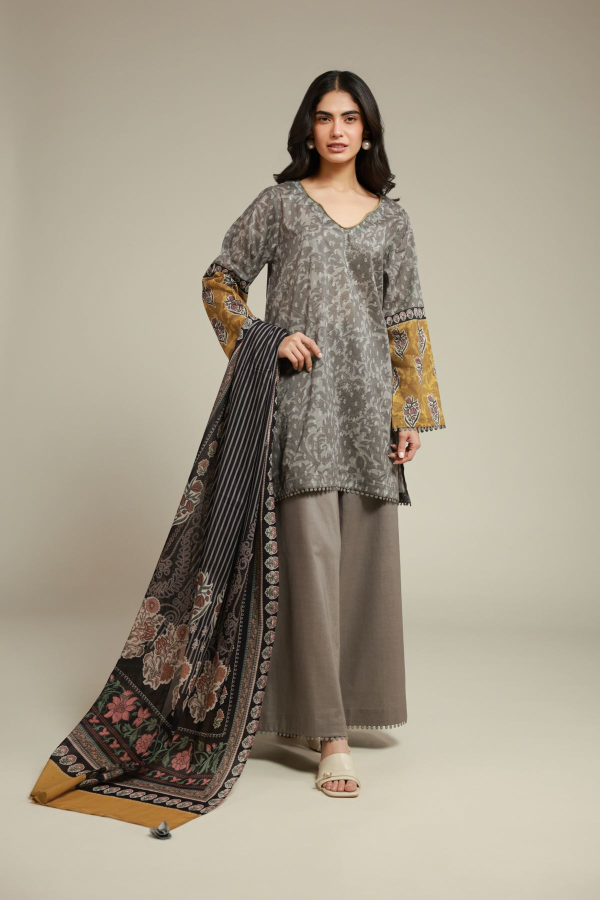Printed Cambric Cambric Tailored 3-Piece - T-A22-26-110FF2-VG